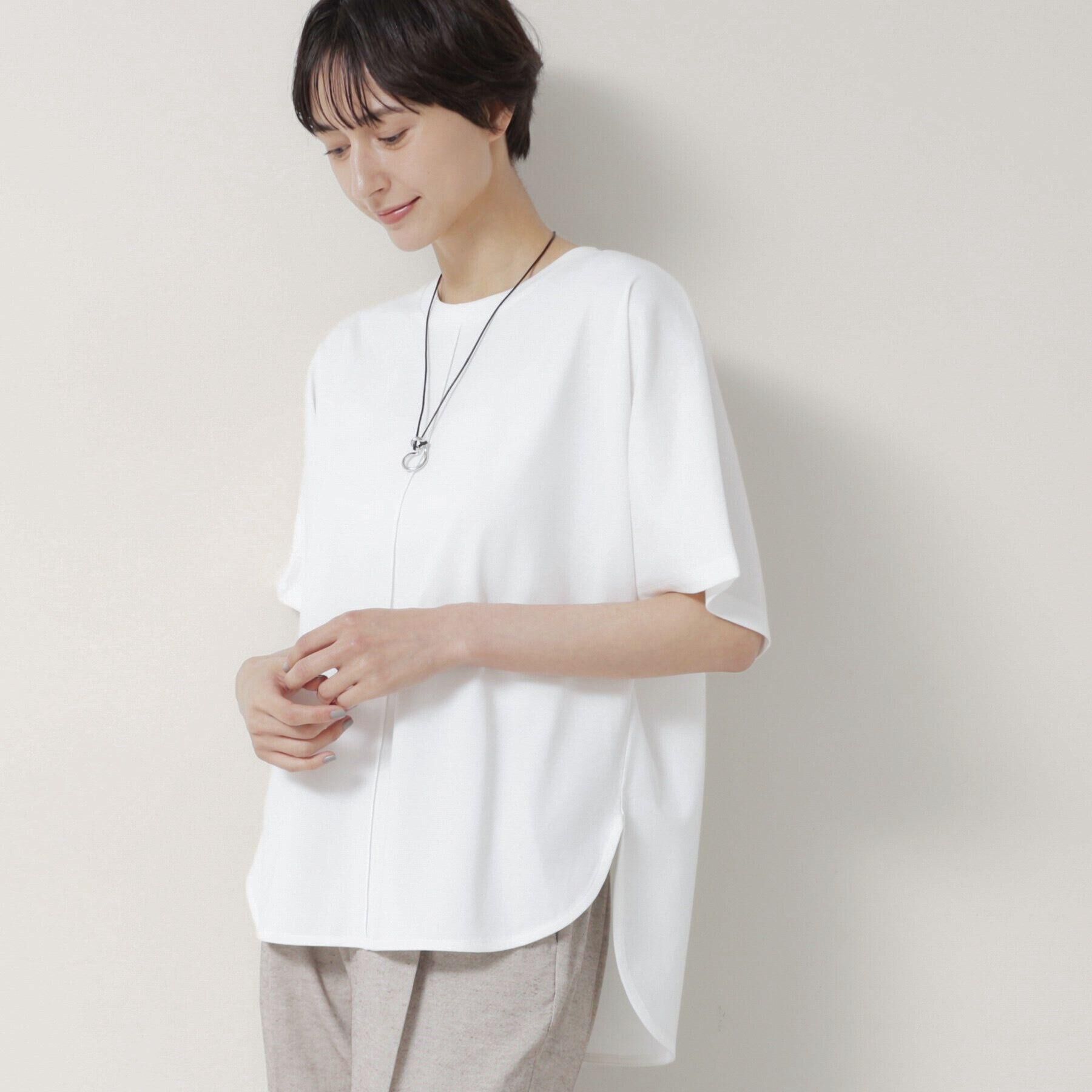 Dessin「【洗える】フレアカットソー」|Tシャツ・カットソー|ホワイト(002)