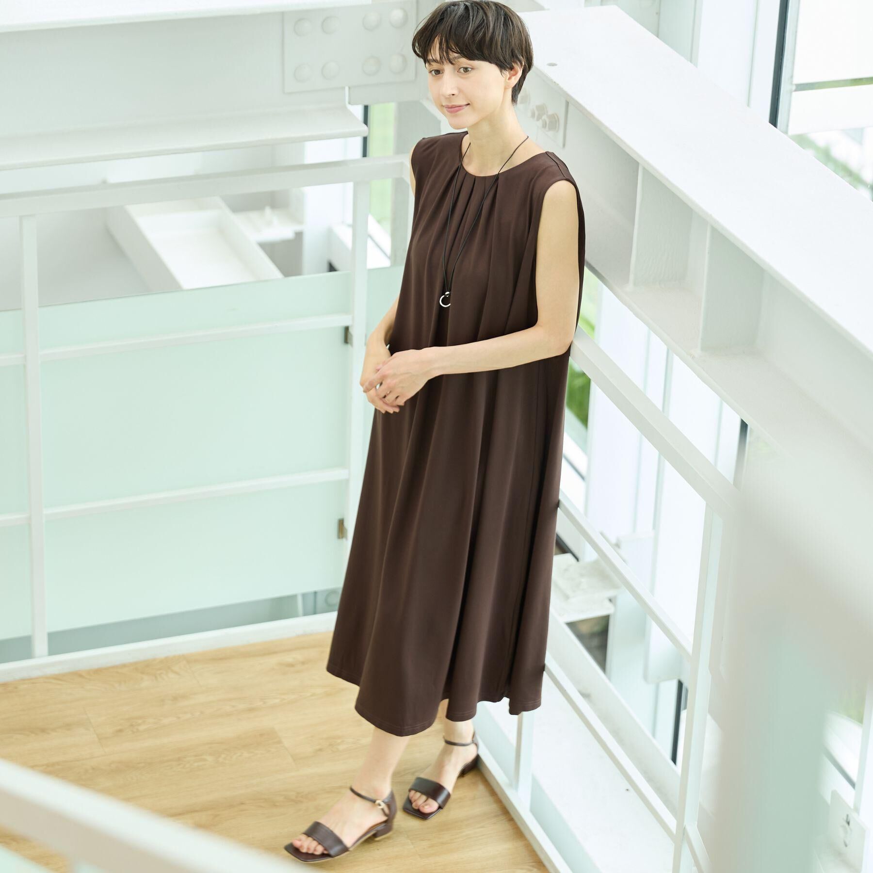 Dessin「【接触冷感】スムースポンチワンピース」|ワンピース|