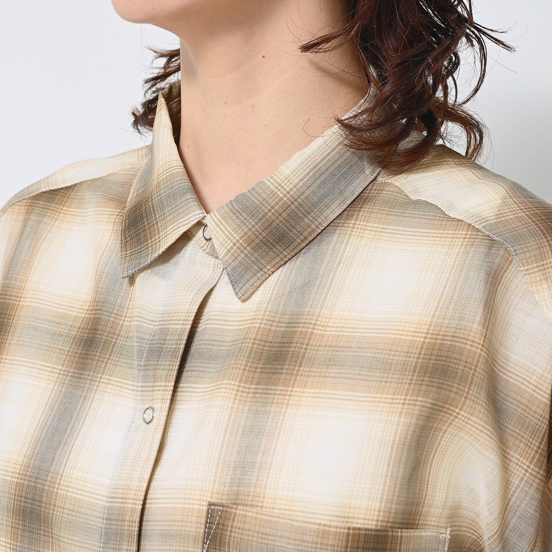 Dessin「【洗える】シアーオンブレーチェックシャツ」|シャツ・ブラウス|