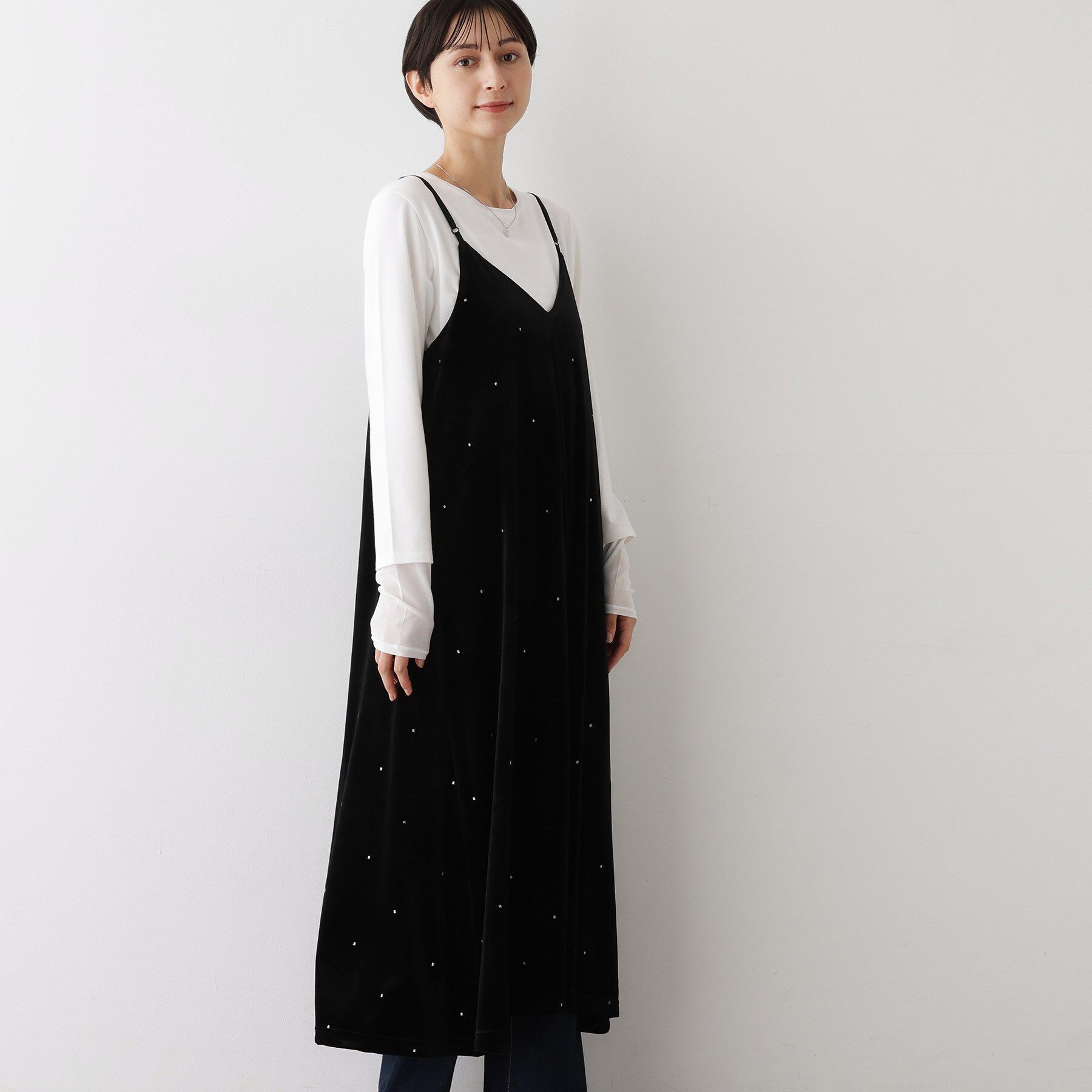 Dessin「【前後2WAY/洗える】ベロアワンピース」|ワンピース|