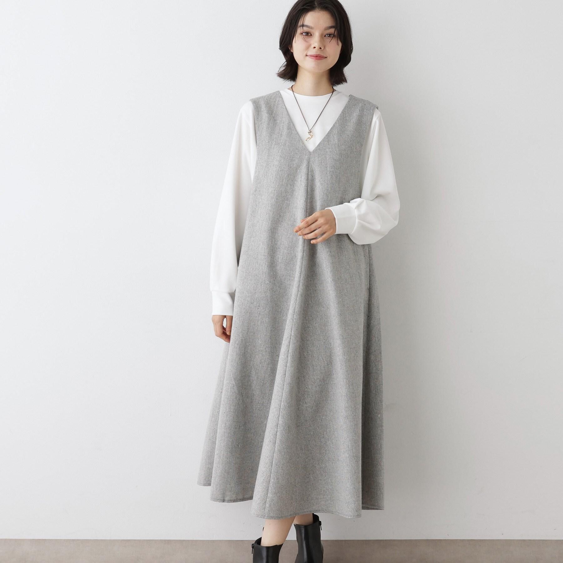 Dessin「【洗える】Vネックジャンパースカート」|ワンピース|
