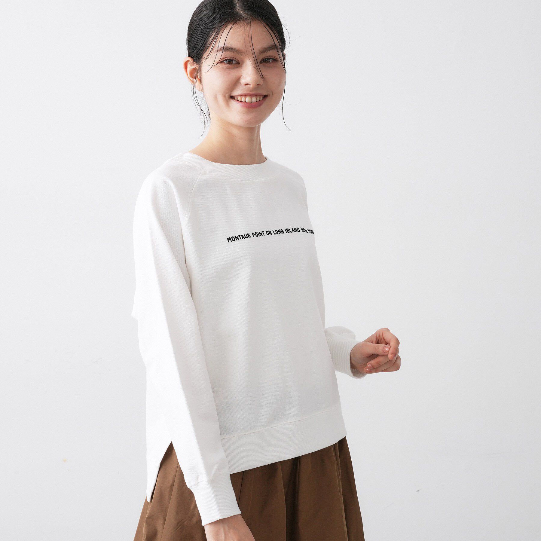 Dessin「【洗える】ラグラン切り替えミニロゴカットソー」|Tシャツ・カットソー|