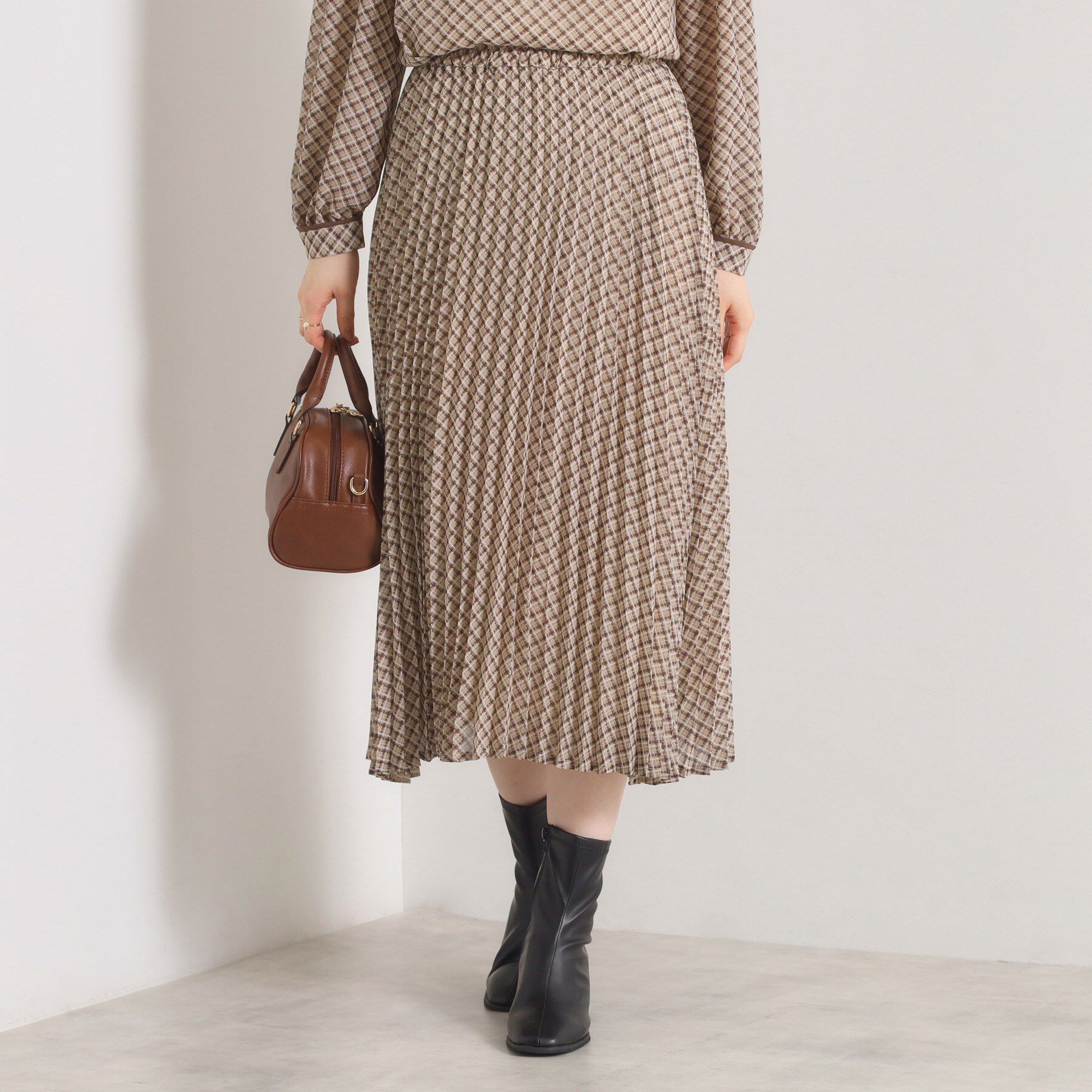 ITS&rsquo;DEMO「【手洗い可／セットアップ可】チェックプリーツスカート」|スカート|