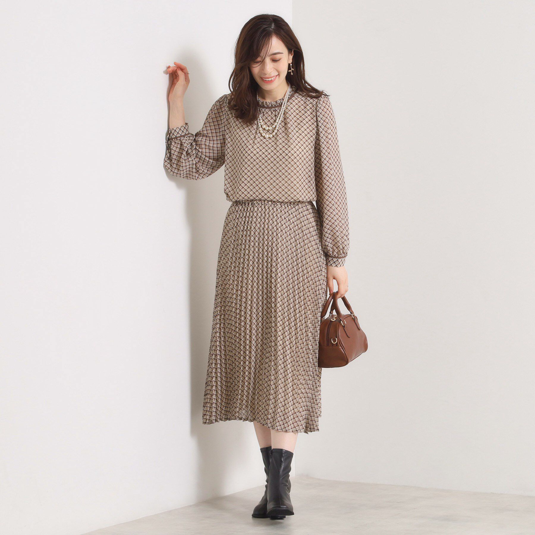 ITS&rsquo;DEMO「【手洗い可／セットアップ可】チェックプリーツスカート」|スカート|