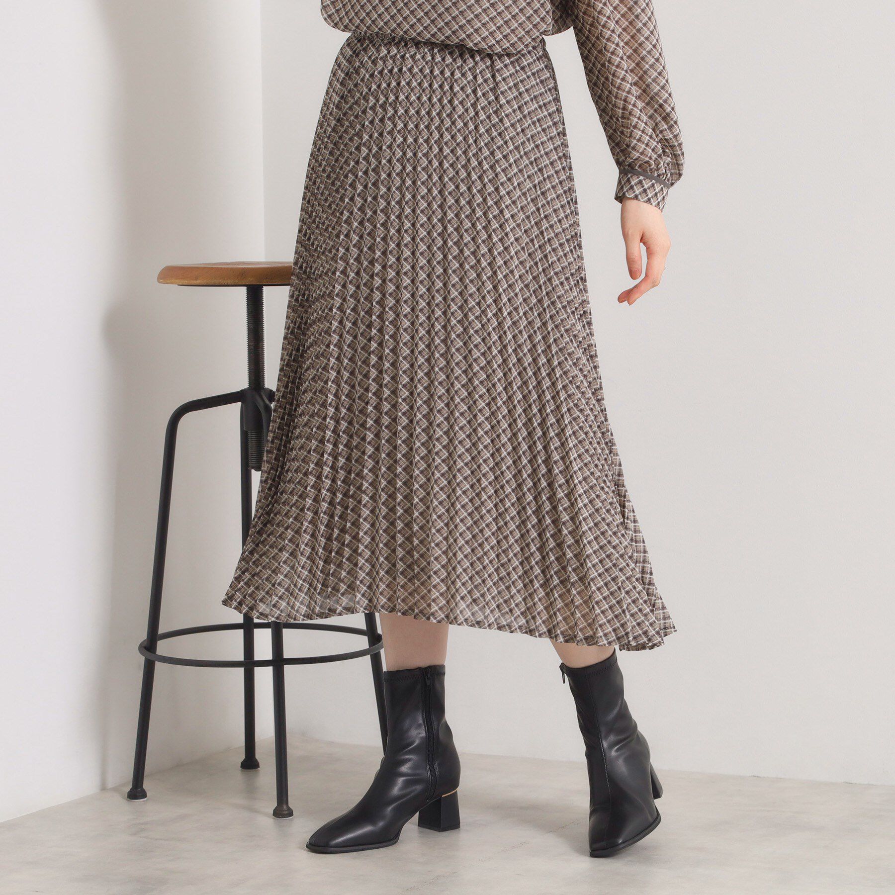 ITS&rsquo;DEMO「【手洗い可／セットアップ可】チェックプリーツスカート」|スカート|