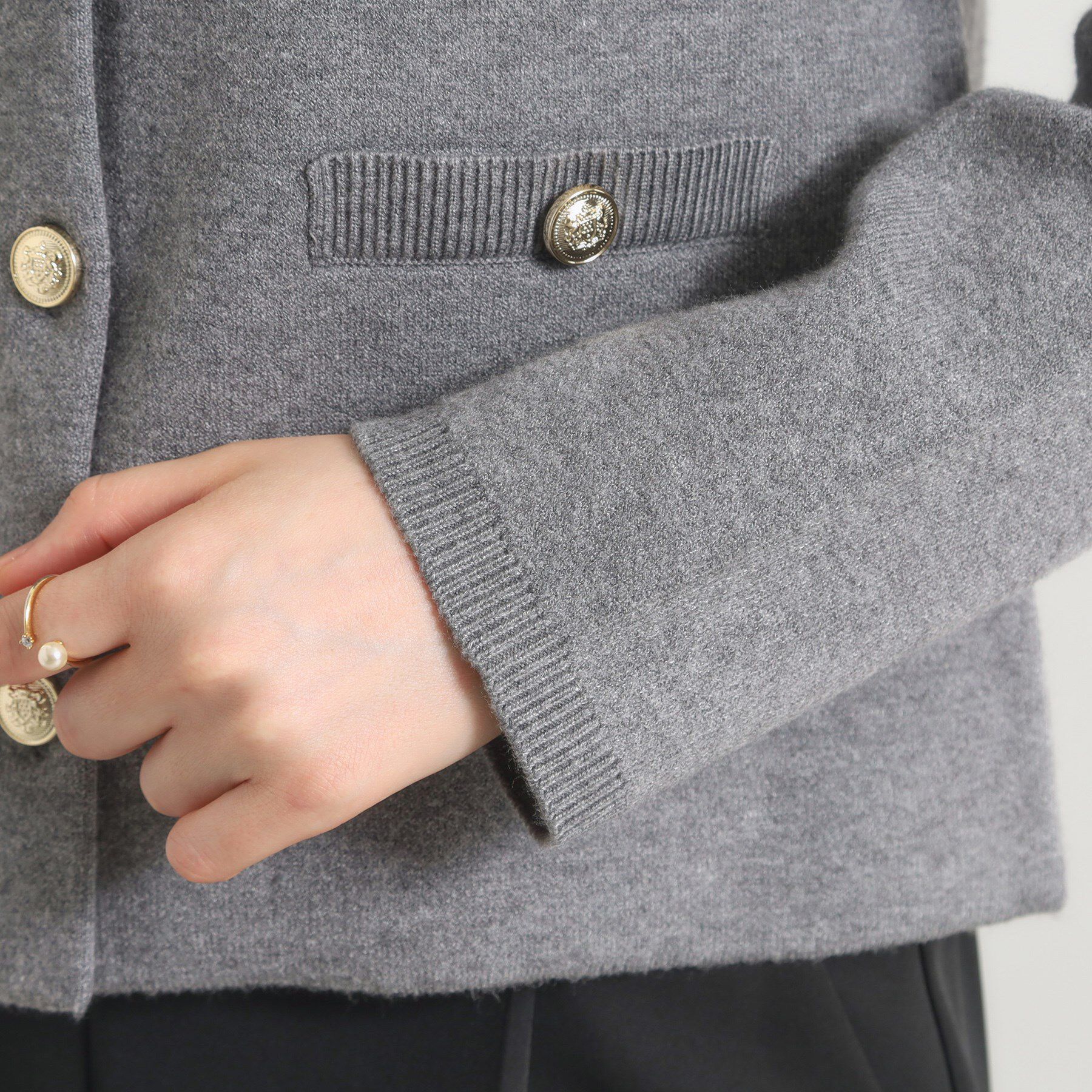 ITS&rsquo;DEMO「【手洗い可】ニットジャケット」|ノーカラージャケット|