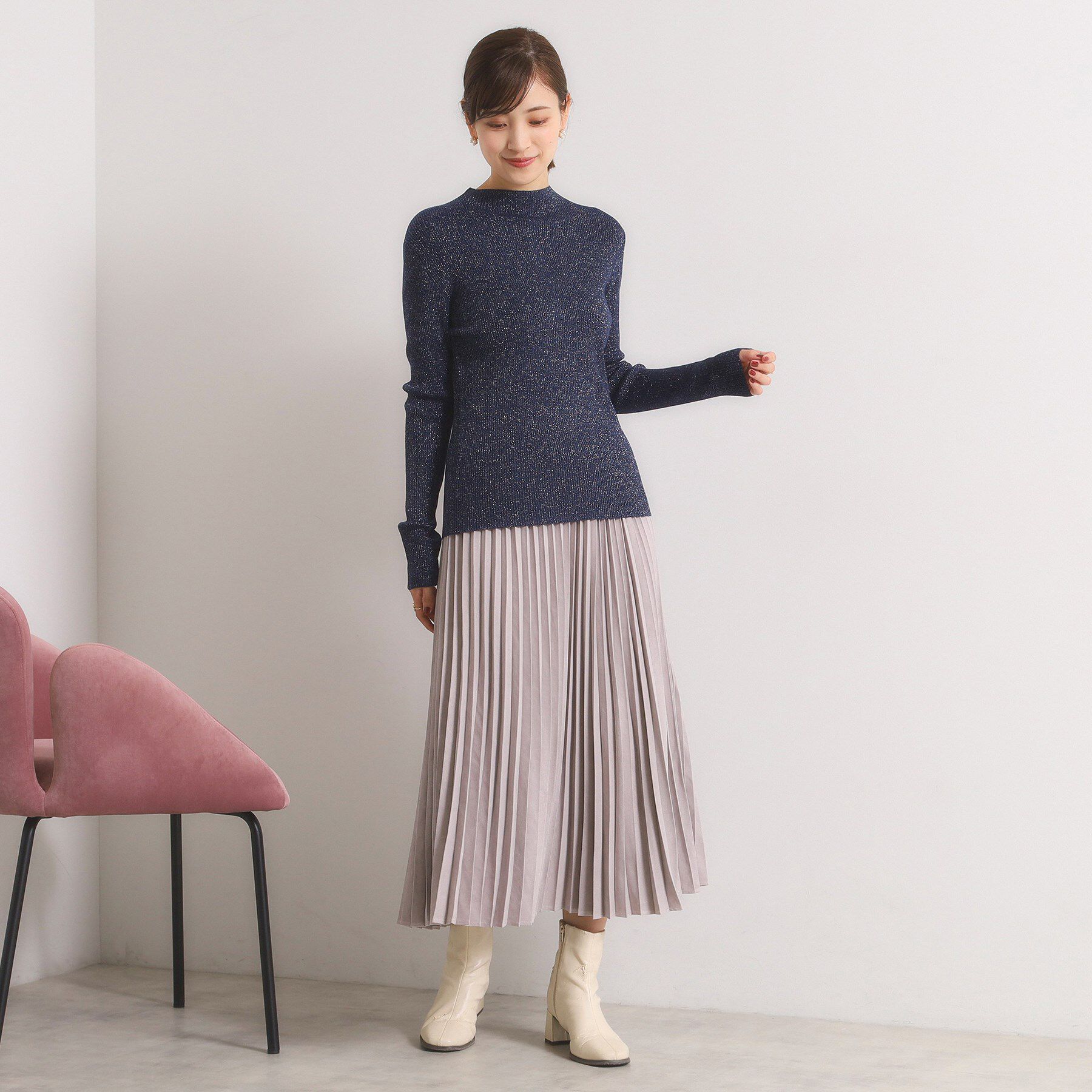 ITS&rsquo;DEMO「【手洗い可】ラメリブボトルネックニット」|ニット・セーター|