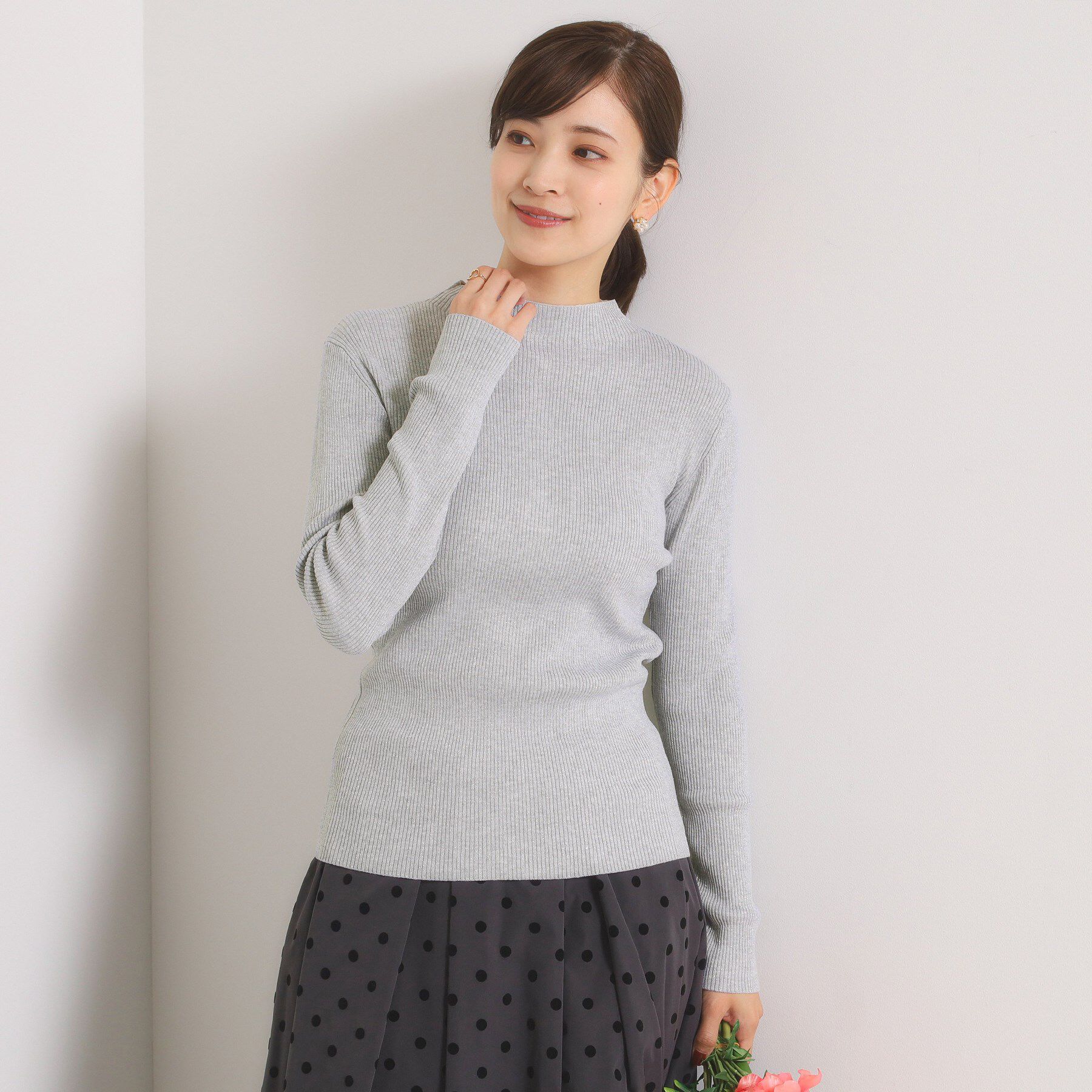 ITS&rsquo;DEMO「【手洗い可】ラメリブボトルネックニット」|ニット・セーター|