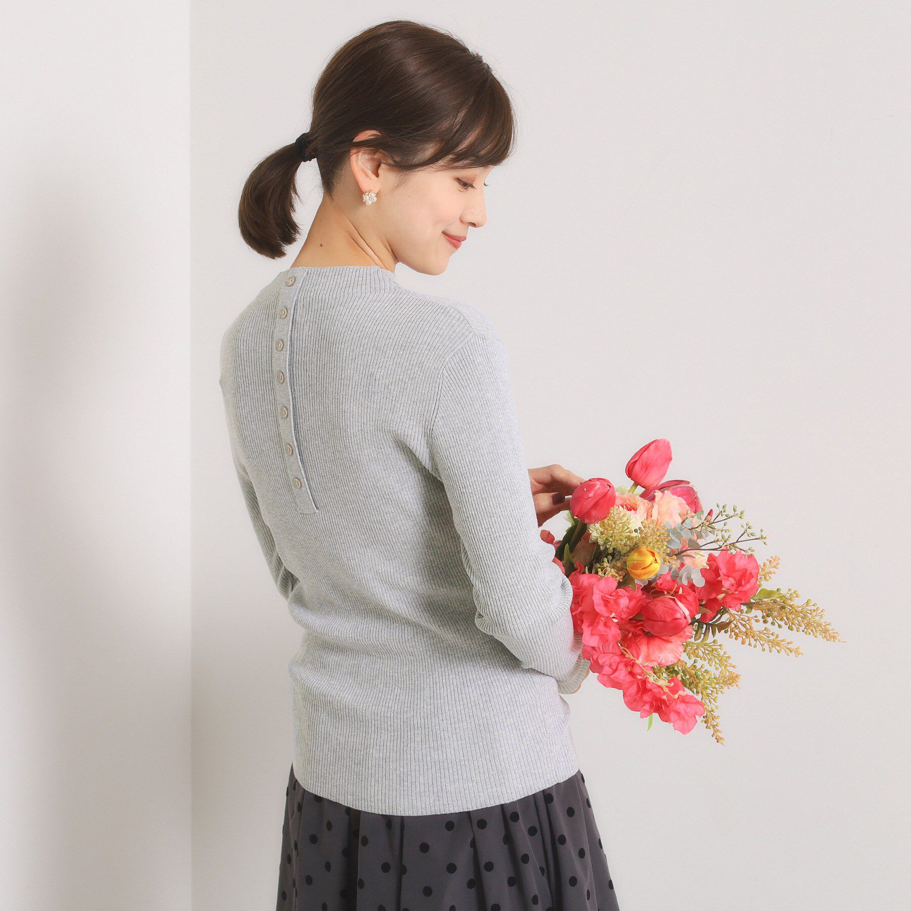 ITS&rsquo;DEMO「【手洗い可】ラメリブボトルネックニット」|ニット・セーター|