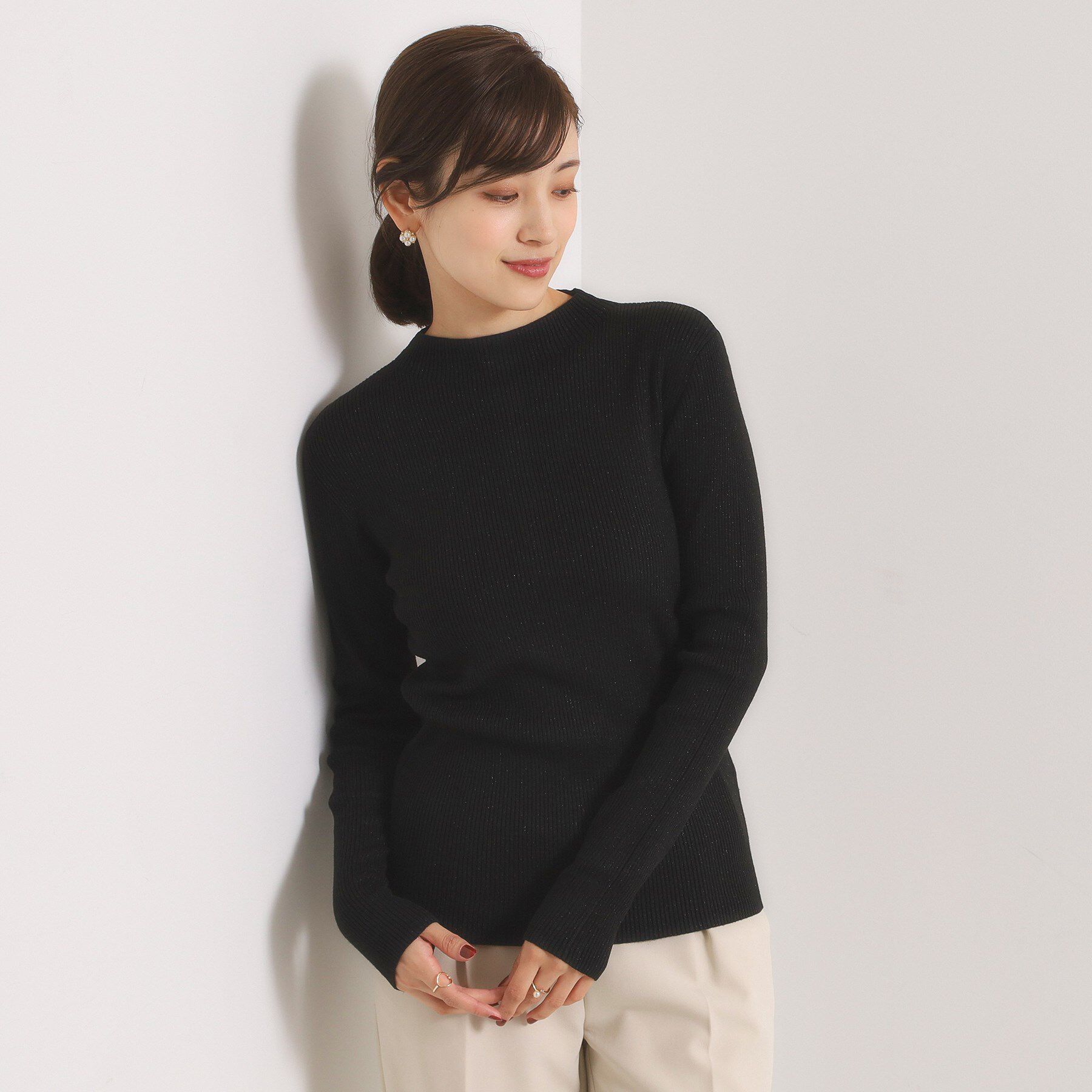 ITS&rsquo;DEMO「【手洗い可】ラメリブボトルネックニット」|ニット・セーター|