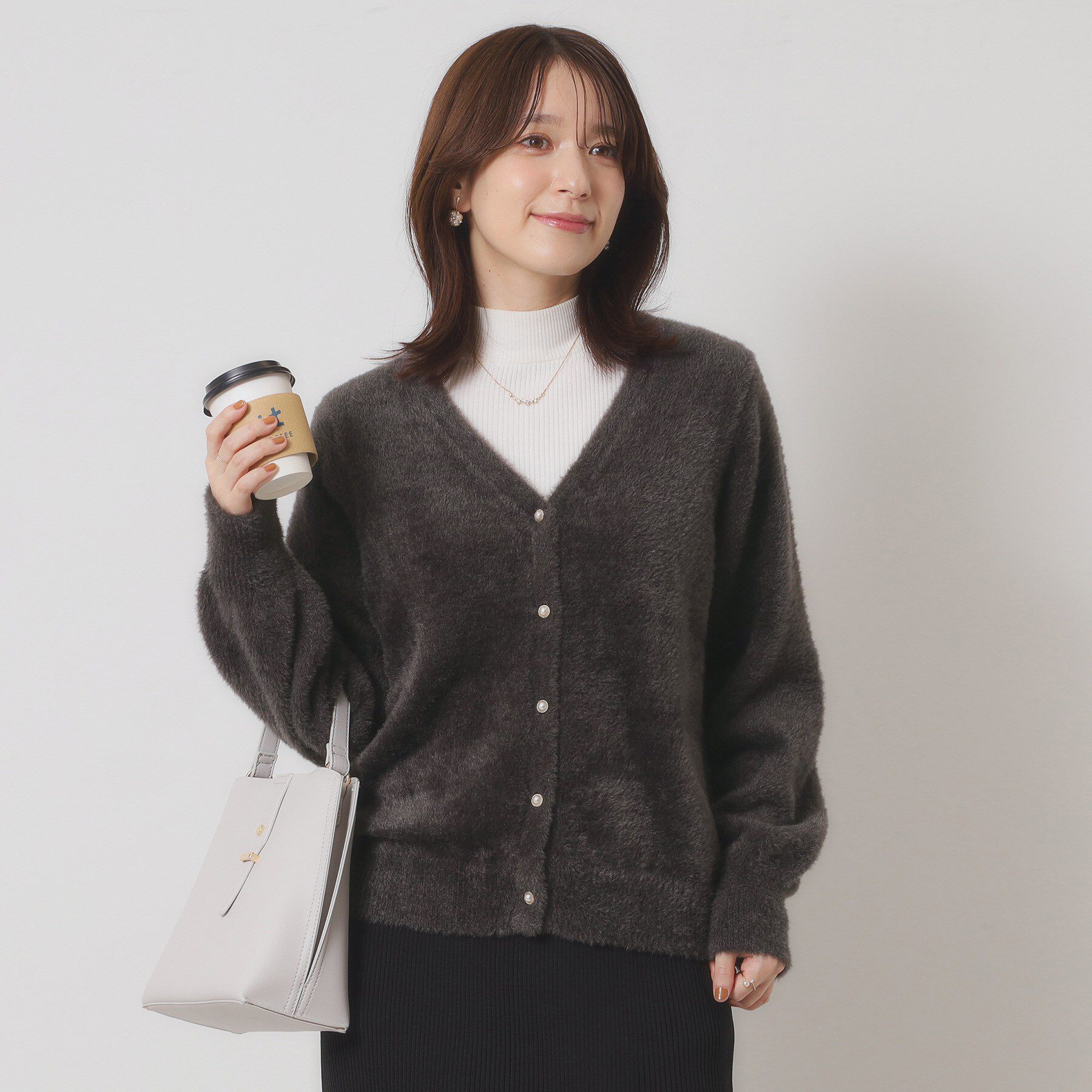 ITS&rsquo;DEMO「【手洗い可】フェザーヤーンVカーディガン」|カーディガン|