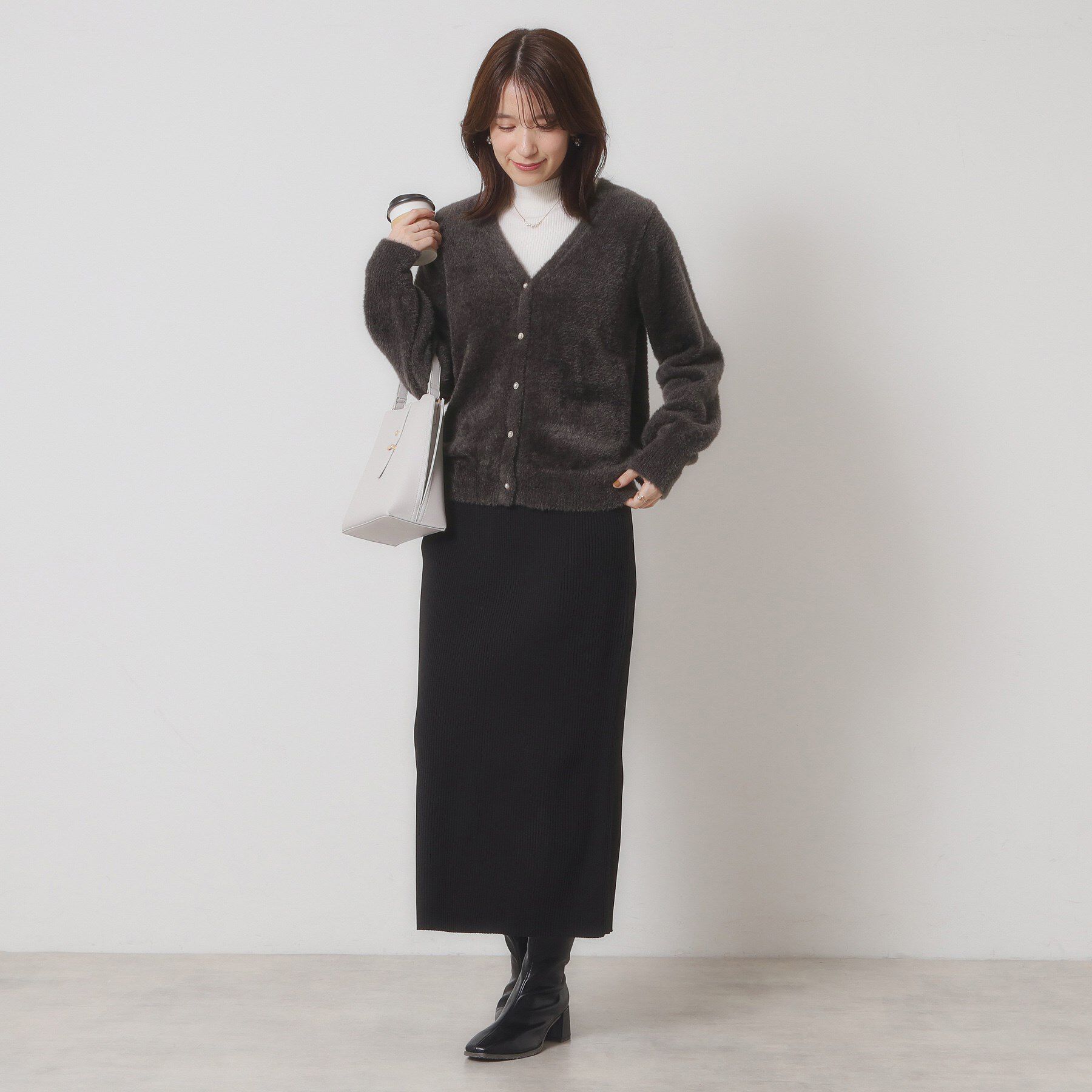 ITS&rsquo;DEMO「【手洗い可】フェザーヤーンVカーディガン」|カーディガン|