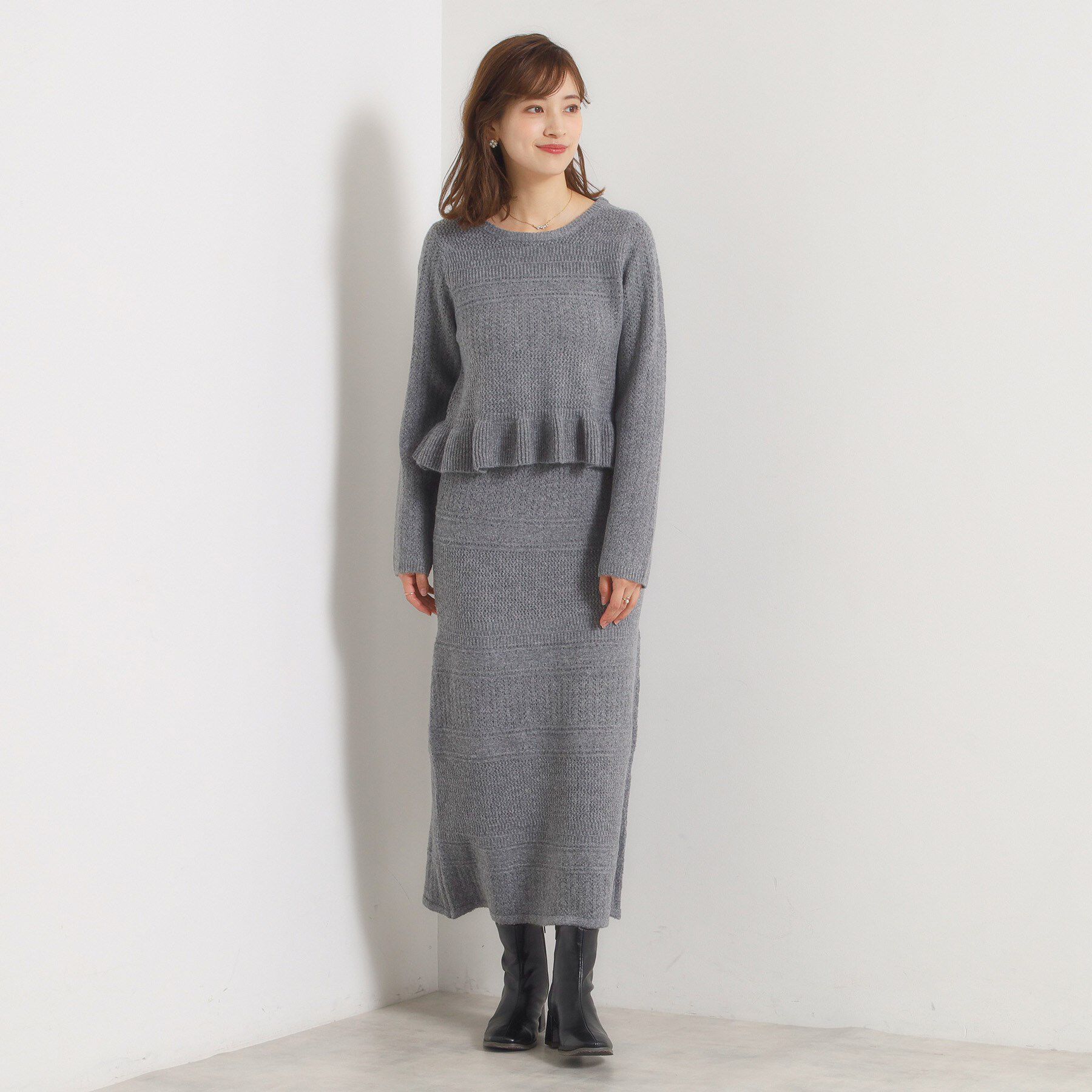 ITS&rsquo;DEMO「【手洗い可／セットアップ可】柄編みニットプルオーバー」|ニット・セーター|