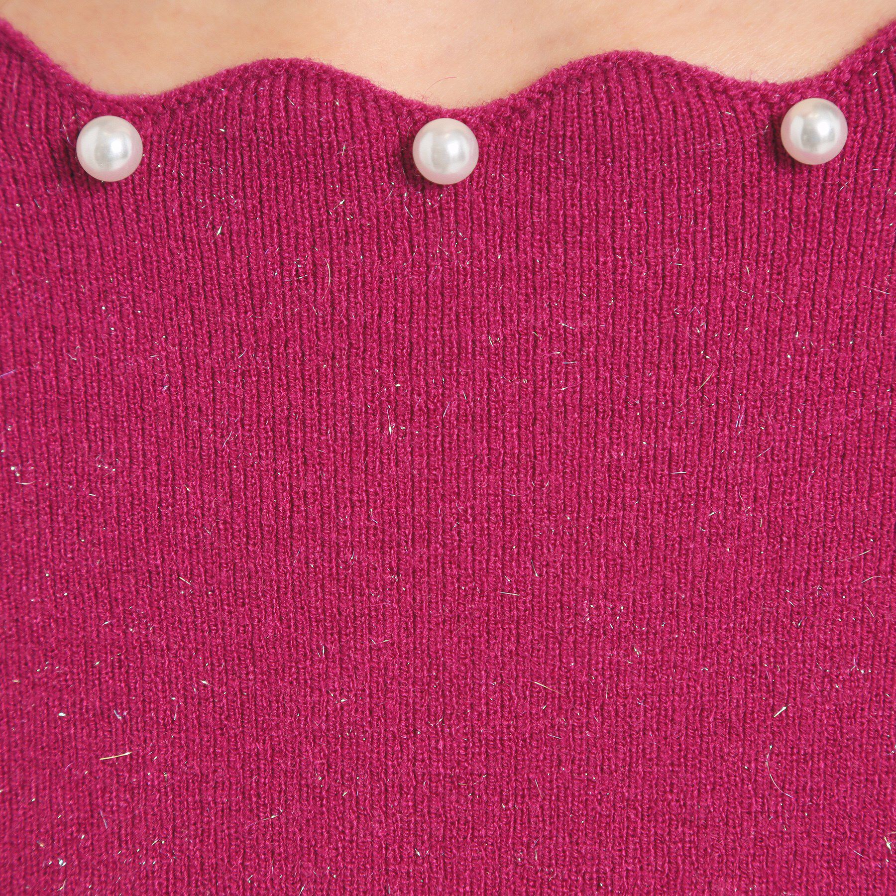 ITS&rsquo;DEMO「【手洗い可】スカラップパール調ラメニット」|ニット・セーター|