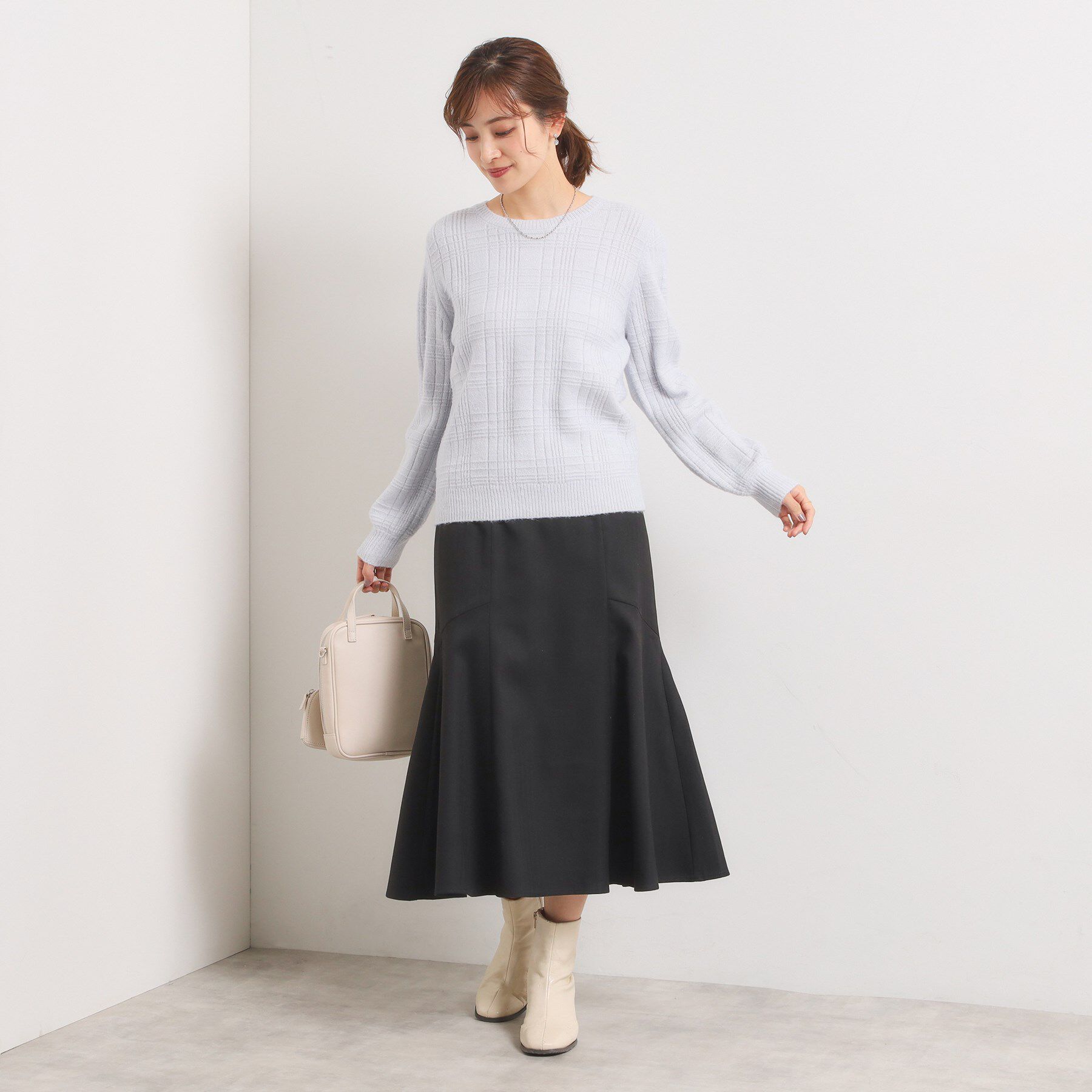 ITS&rsquo;DEMO「【手洗い可/ウエストゴム】ヘリンボーンマーメイドスカート」|スカート|