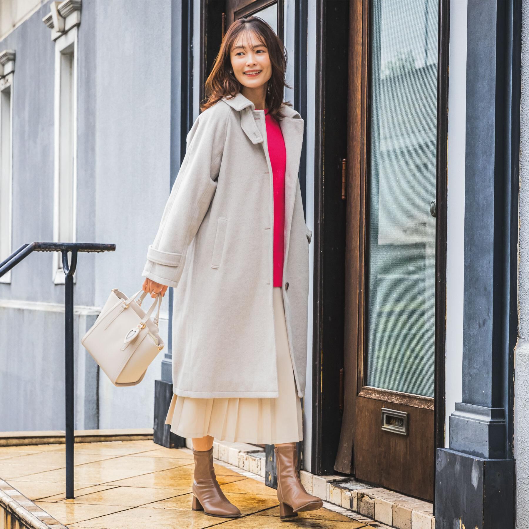 ITS&rsquo;DEMO「モッサ風ロングコート」|ステンカラーコート|