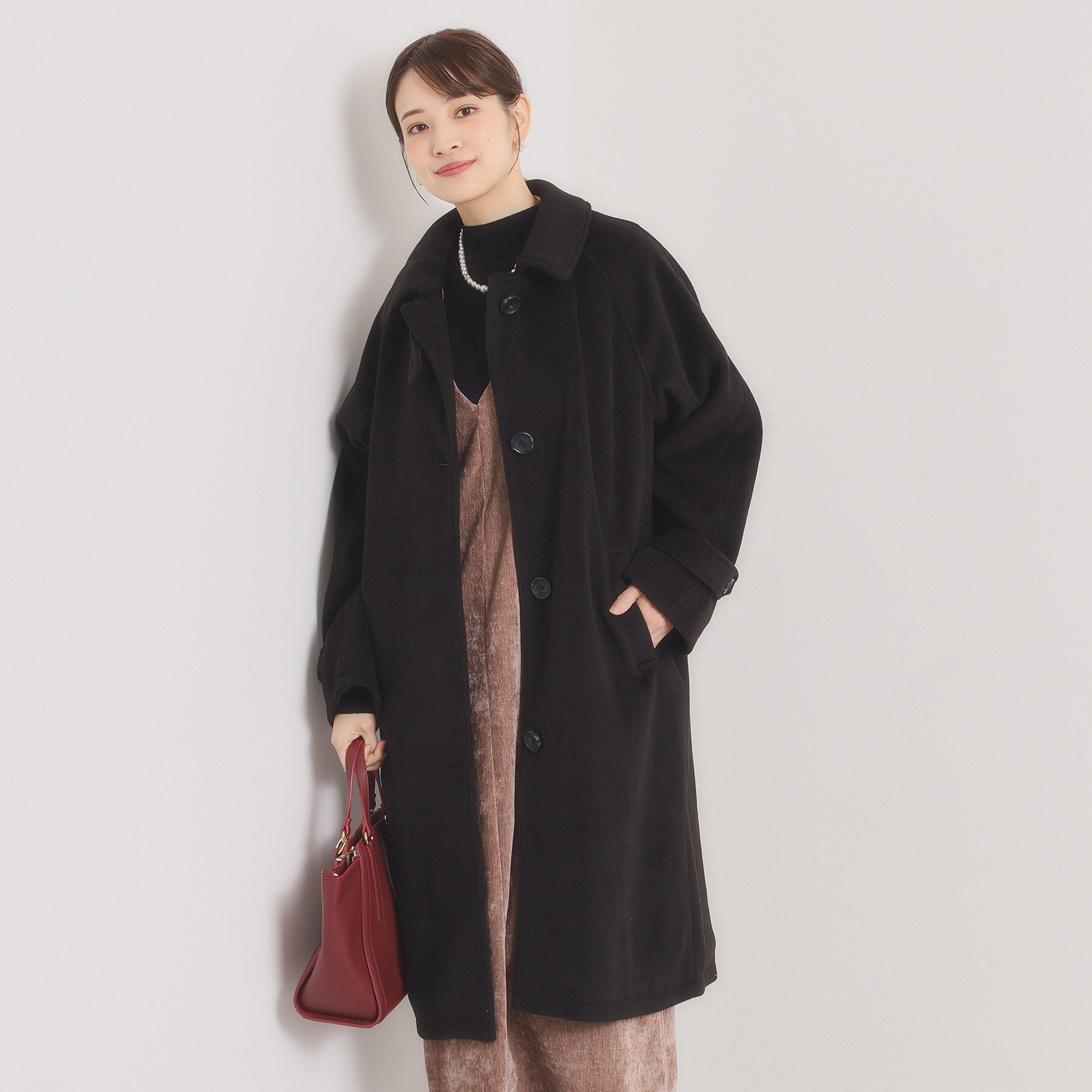 ITS&rsquo;DEMO「モッサ風ロングコート」|ステンカラーコート|