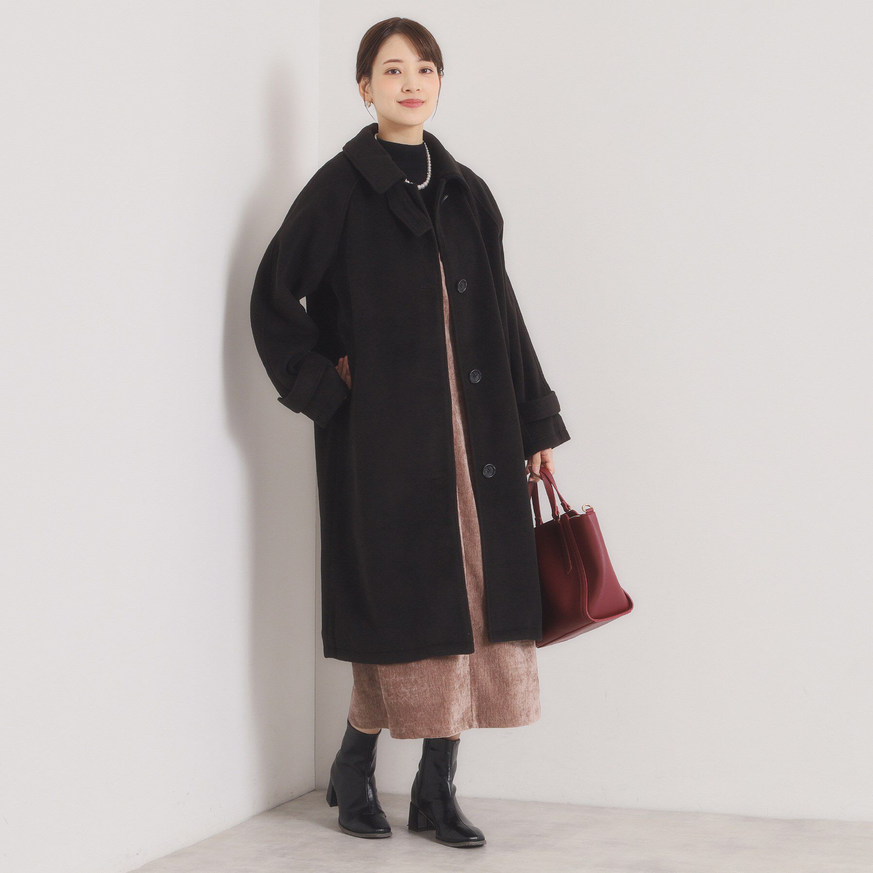 ITS&rsquo;DEMO「モッサ風ロングコート」|ステンカラーコート|