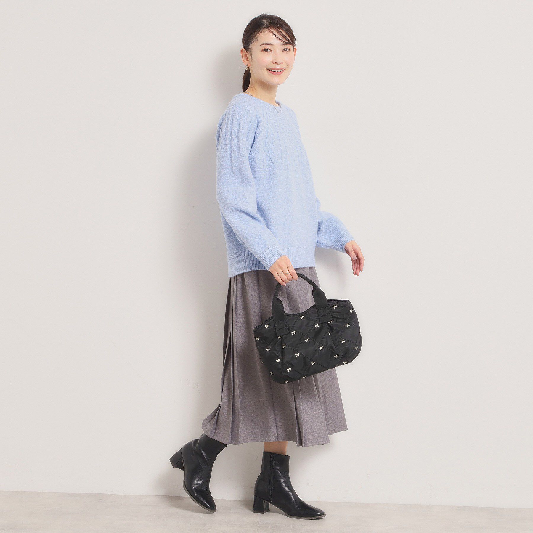 ITS&rsquo;DEMO「リボン刺繍ミニトート」|ハンドバッグ|