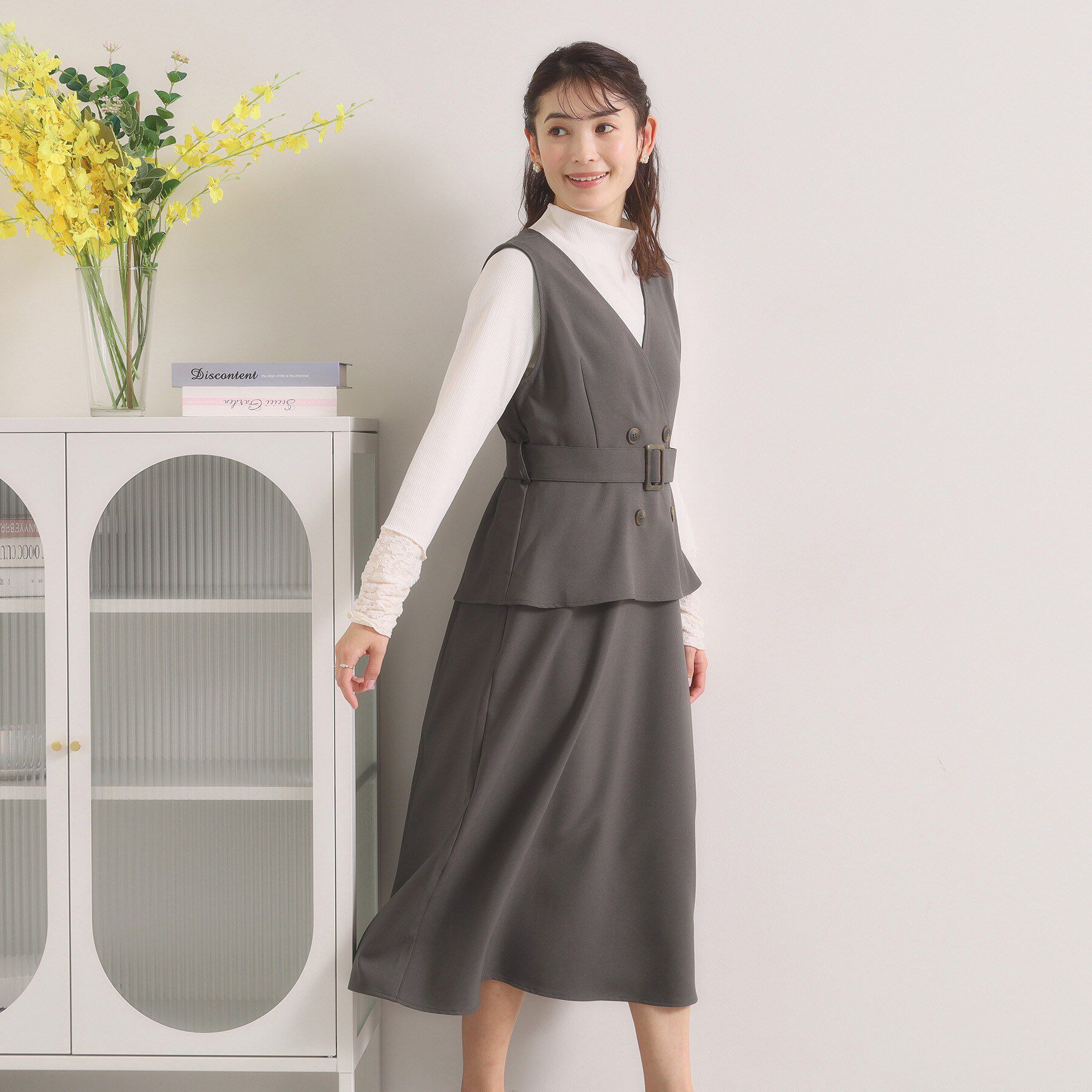 ITS&rsquo;DEMO「【手洗い可】トレンチ風ジャンスカ」|ワンピース|