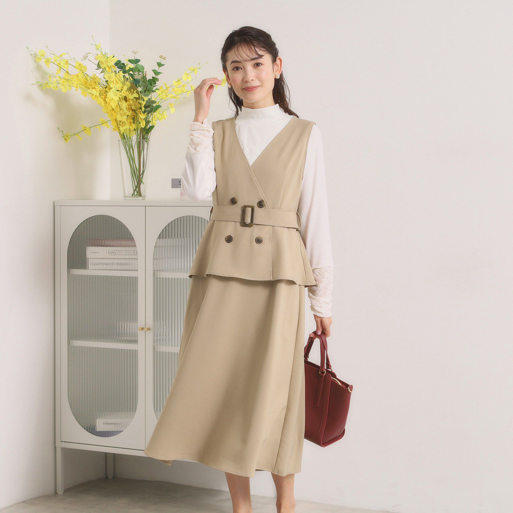 ITS&rsquo;DEMO「【手洗い可】トレンチ風ジャンスカ」|ワンピース|