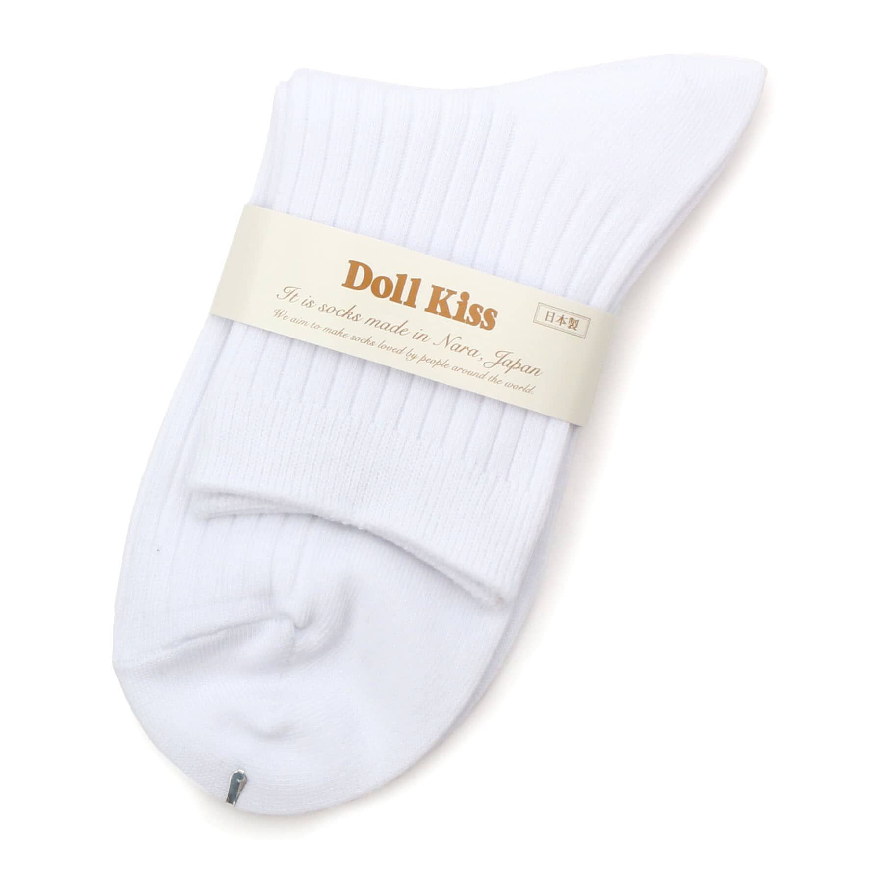 Doll Kiss「15色展開リブ無地クルーソックス　靴下」|ソックス|ﾎﾜｲﾄ(001)
