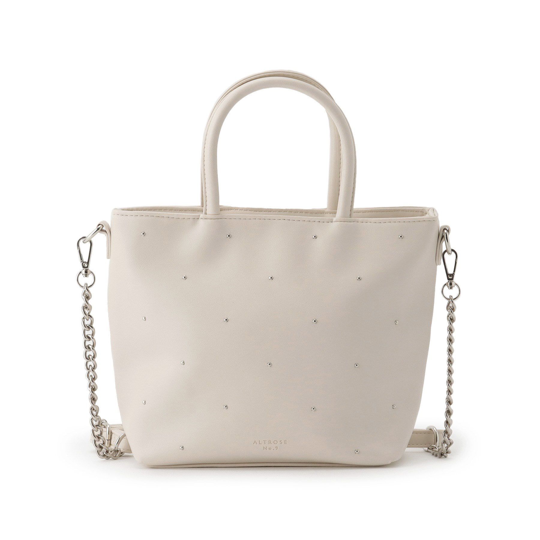 Ober Tashe「スタッズ ドット イライザ 2WAY トートバッグ」|トートバッグ|アイボリー(004)