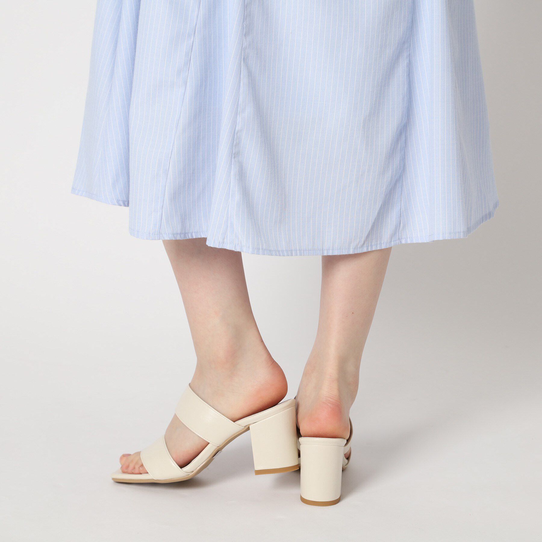 ESPERANZA「ダブルベルト太ヒールミュールサンダル 24SS」|サンダル|