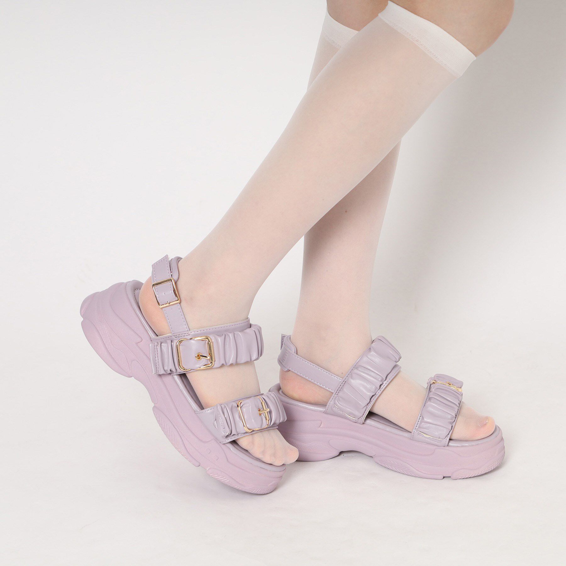 csT&P「厚底クシュクシュベルトスポサン」|サンダル|