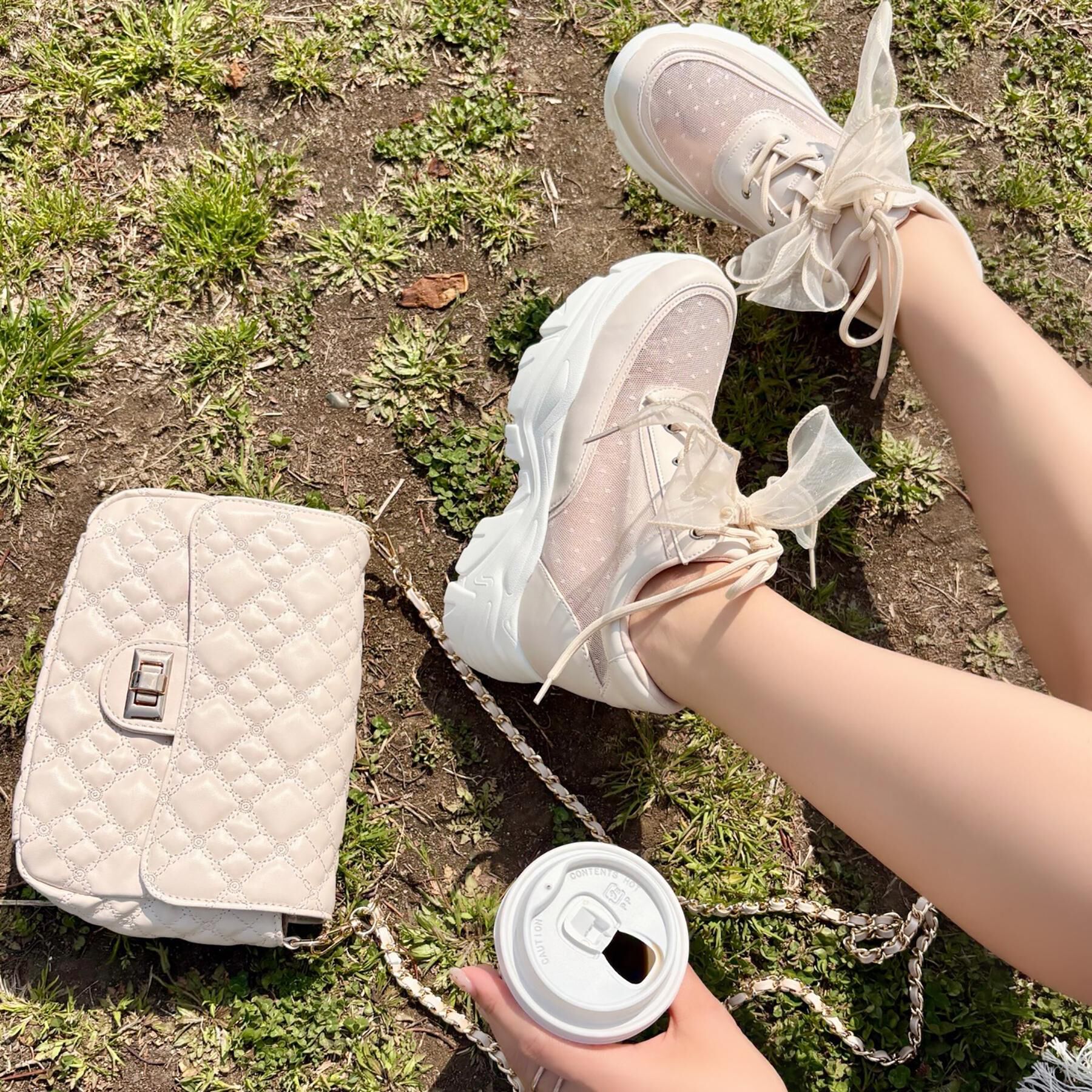 ESPERANZA「きゅんフィットインソールチュールリボンスニーカー」|スニーカー|