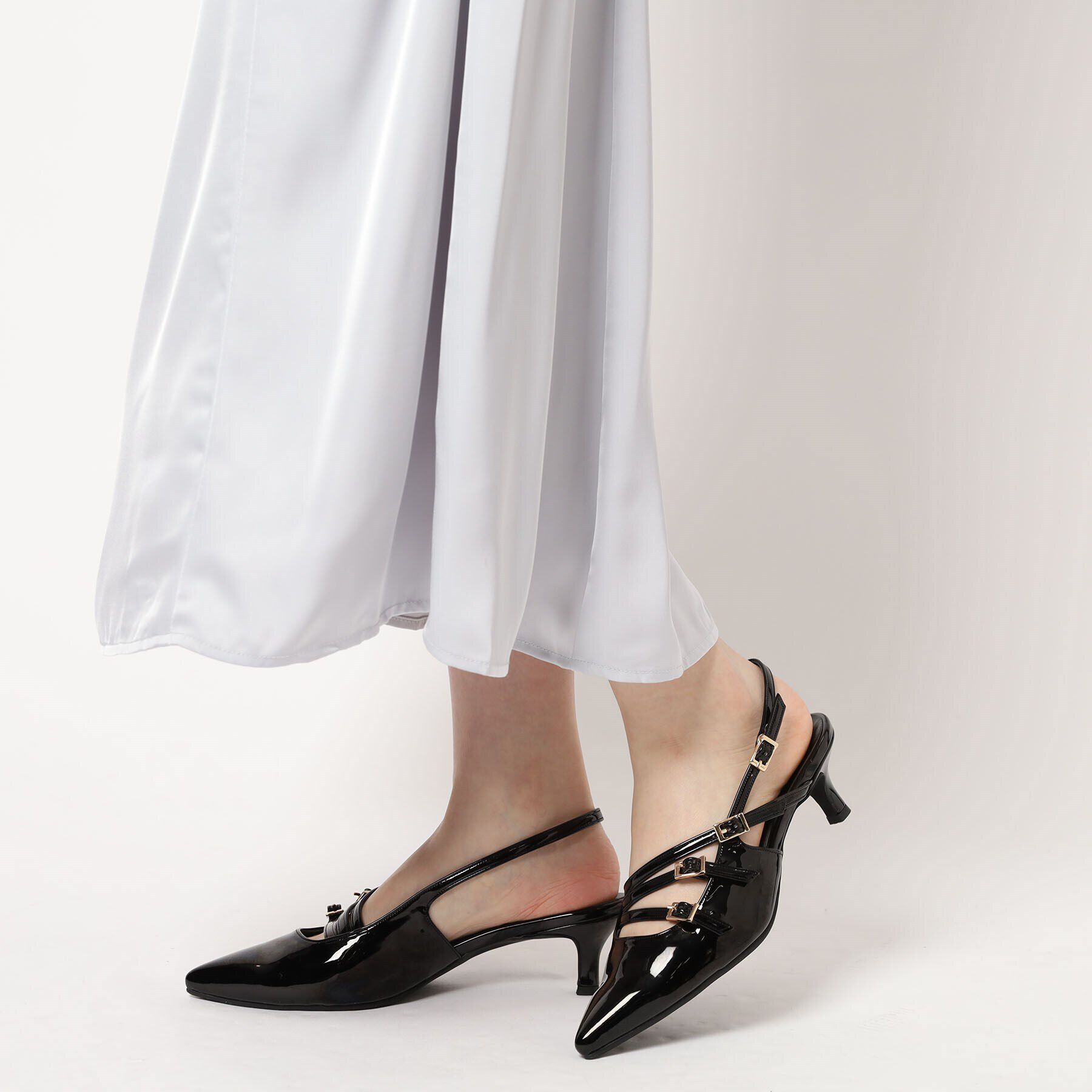 ESPERANZA「バックストラップミドルヒールパンプス」|パンプス|