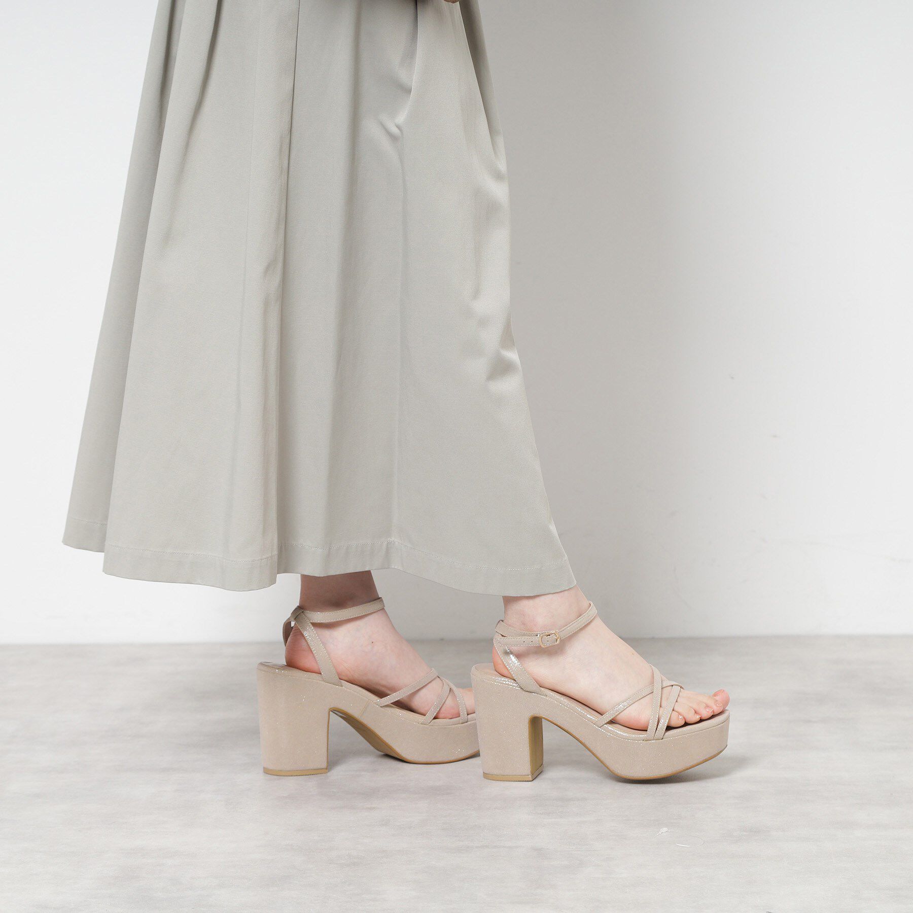 ESPERANZA「厚底アンクルベルトサンダル」|サンダル|