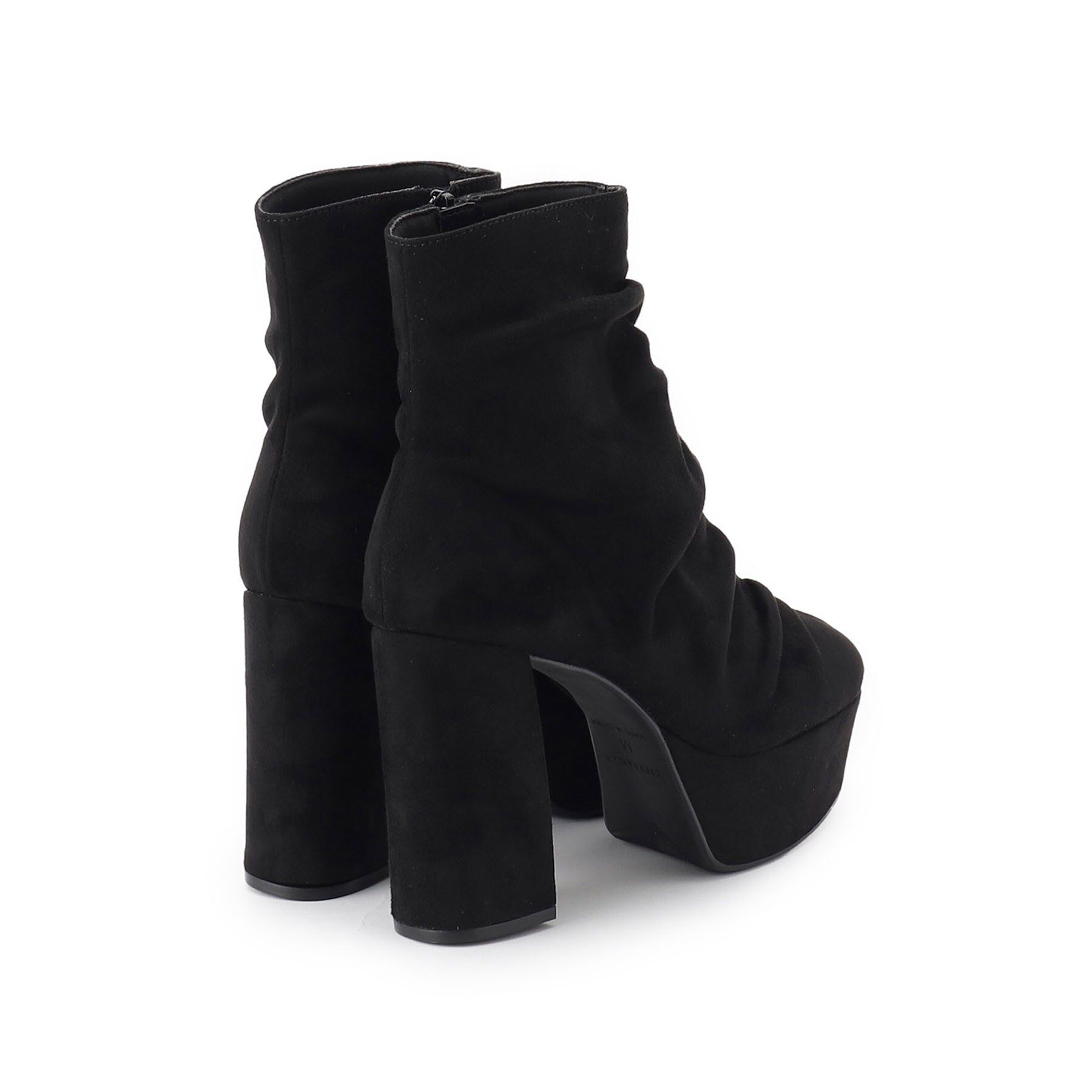 ESPERANZA「【ラク盛り／ショートブーツ】リピーター続出／脚長美脚 厚底シャーリングブーツ」|ショートブーツ|