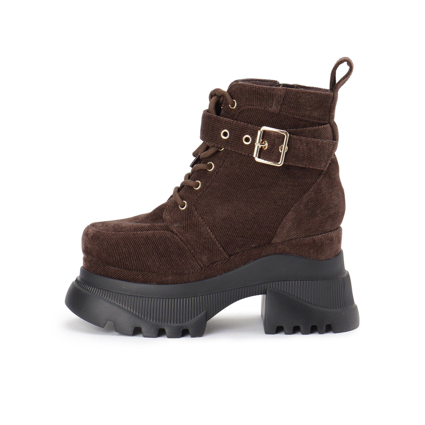 ESPERANZA「レースアップバックル厚底ブーツ」|ショートブーツ|