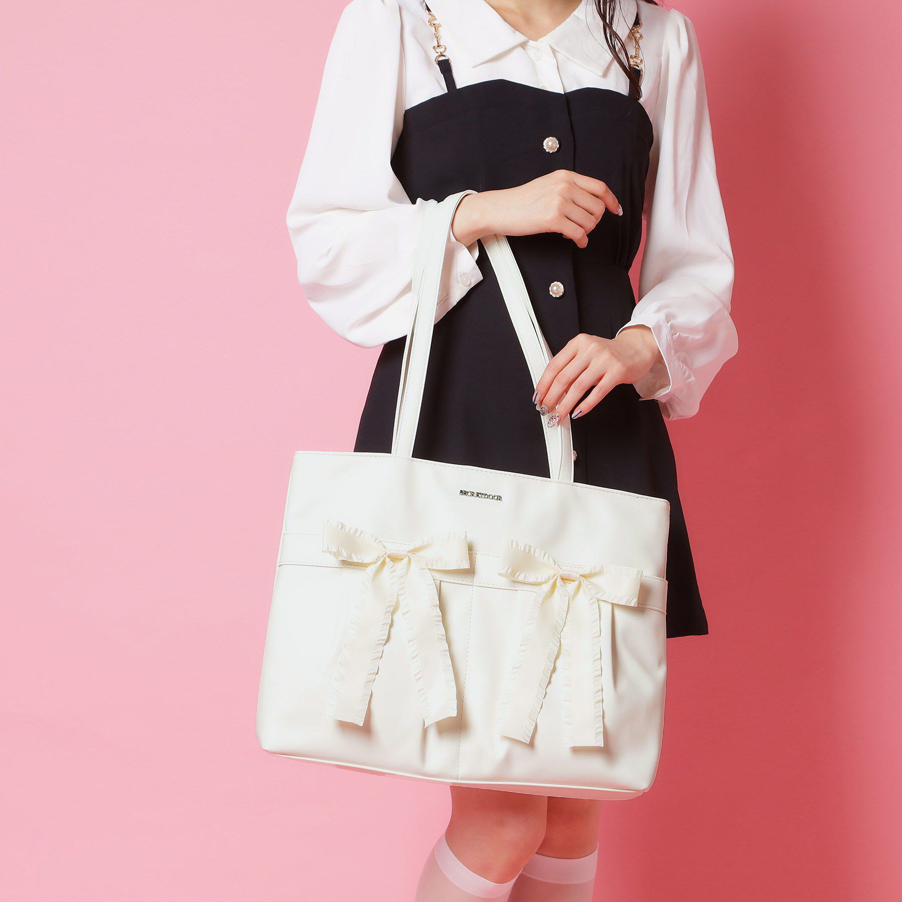 Ober Tashe「【新生活・新学期】リボン使いトートバッグ」|トートバッグ|