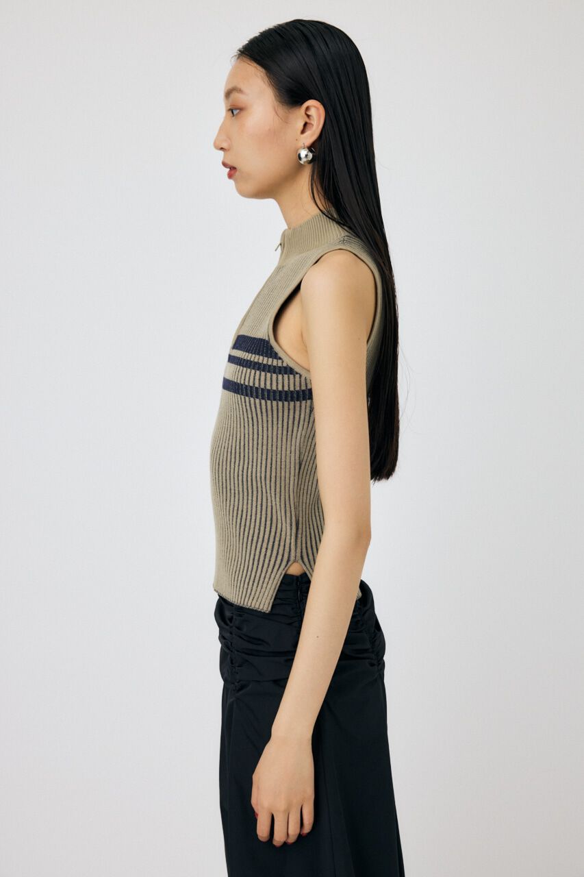 MOUSSY「MOCK NECK ハーフジップトップス」|タンクトップ|