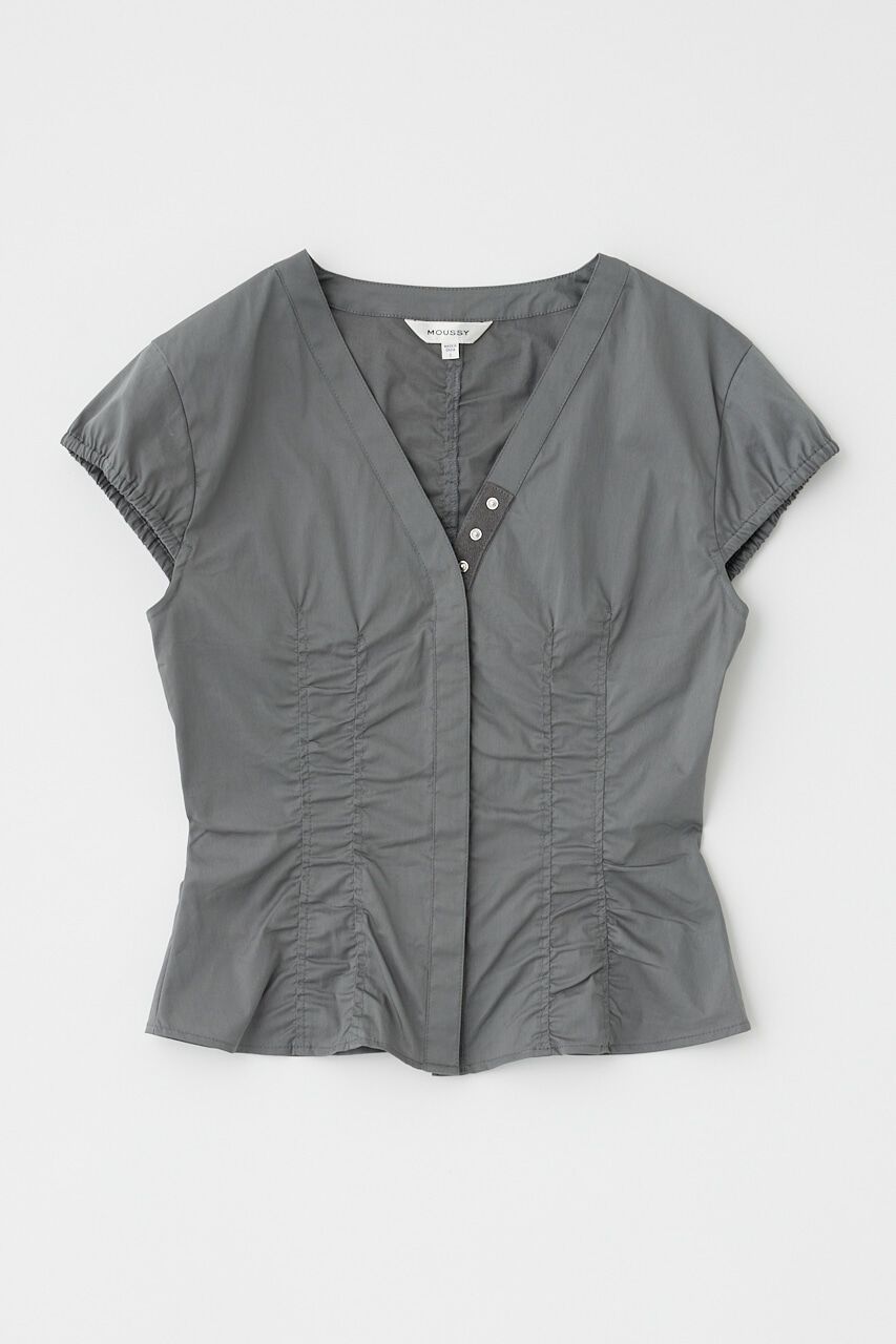 MOUSSY「CAPSLEEVE BUTTON シャツ」|シャツ・ブラウス|