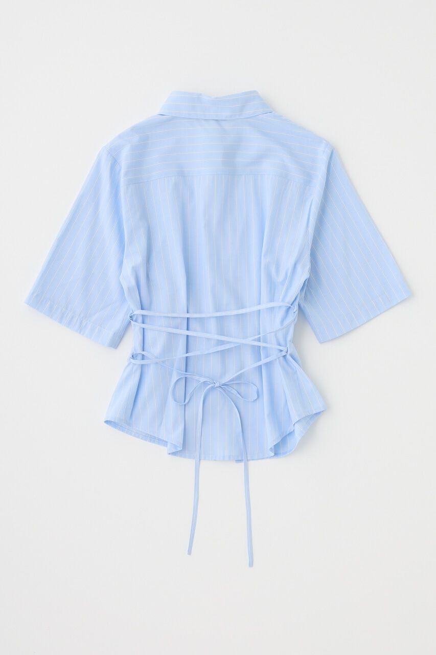 MOUSSY「STRIPE BACK LACE UP シャツ」|シャツ・ブラウス|