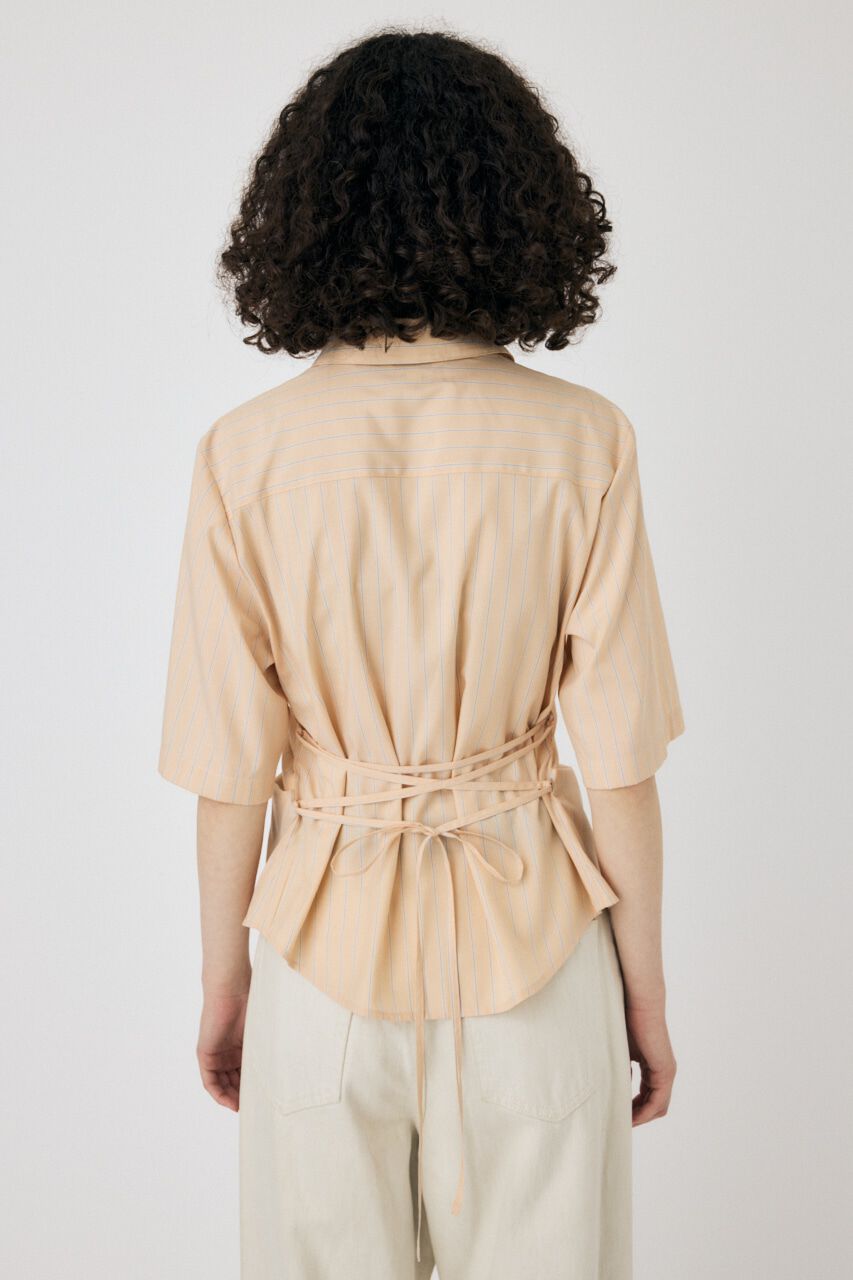 MOUSSY「STRIPE BACK LACE UP シャツ」|シャツ・ブラウス|