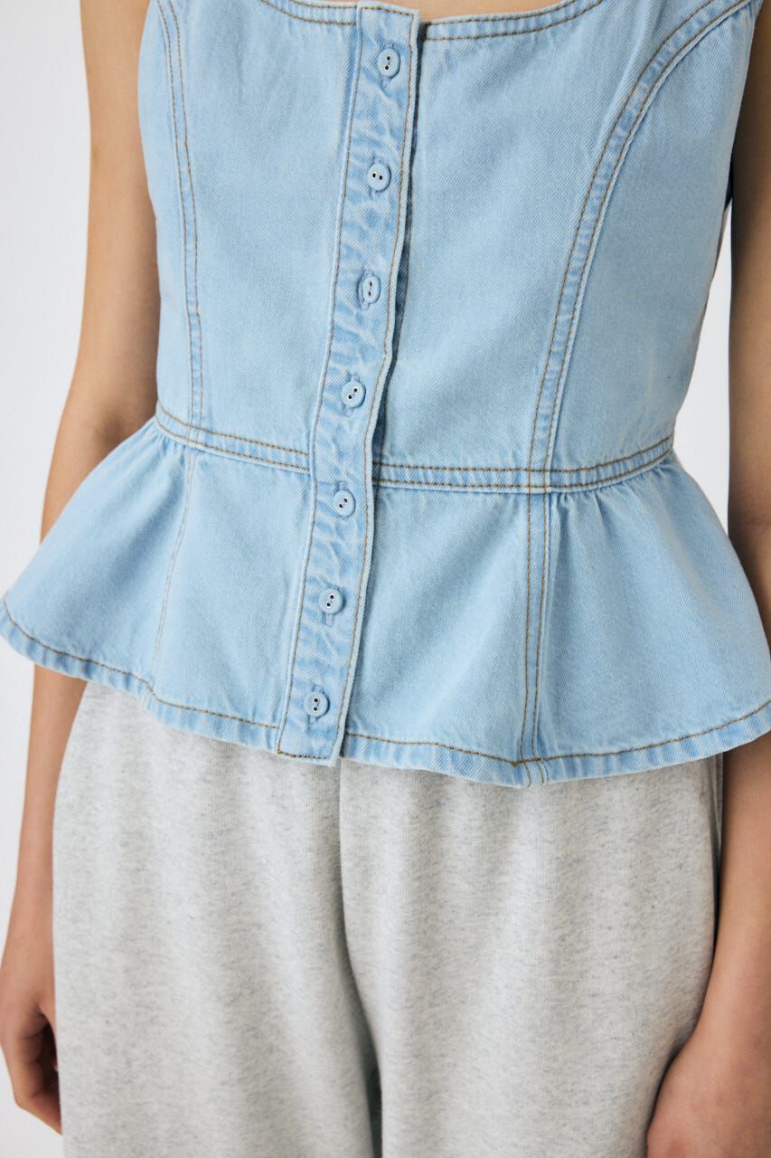 MOUSSY「SQUARE NECK デニム ビスチェ」|シャツ・ブラウス|