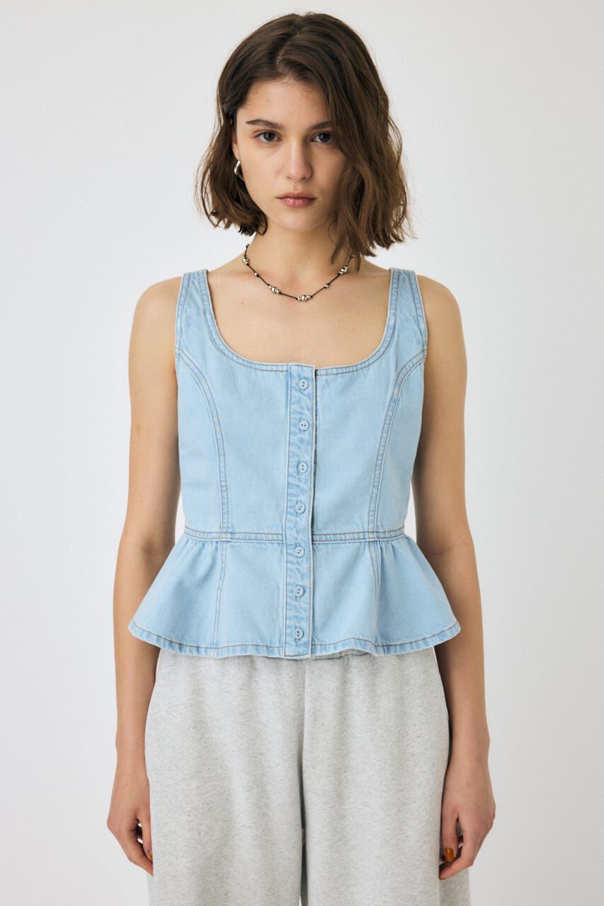 MOUSSY「SQUARE NECK デニム ビスチェ」|シャツ・ブラウス|