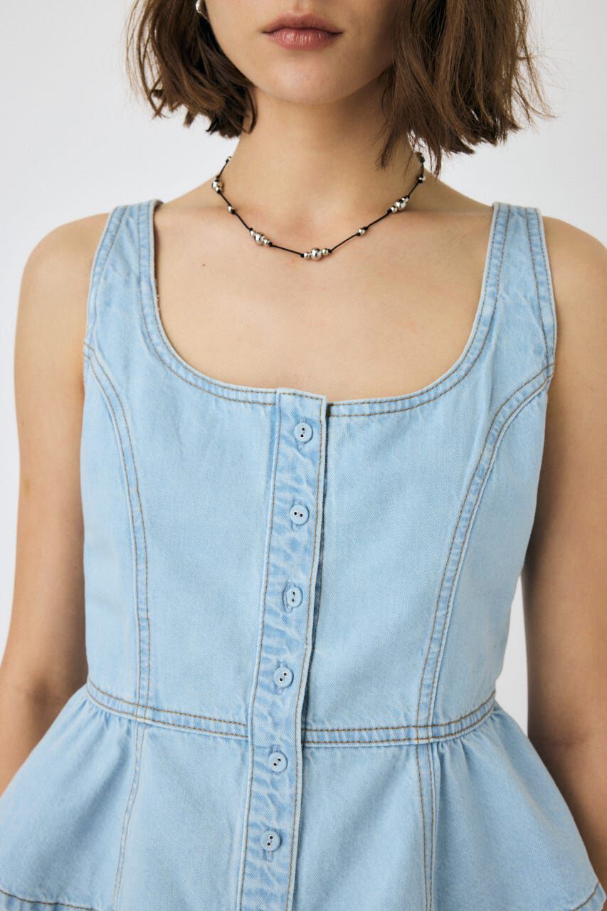 MOUSSY「SQUARE NECK デニム ビスチェ」|シャツ・ブラウス|