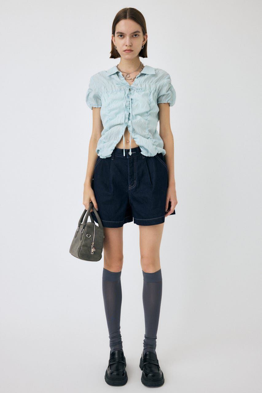 MOUSSY「DENIM タック ショーツ」|デニム|