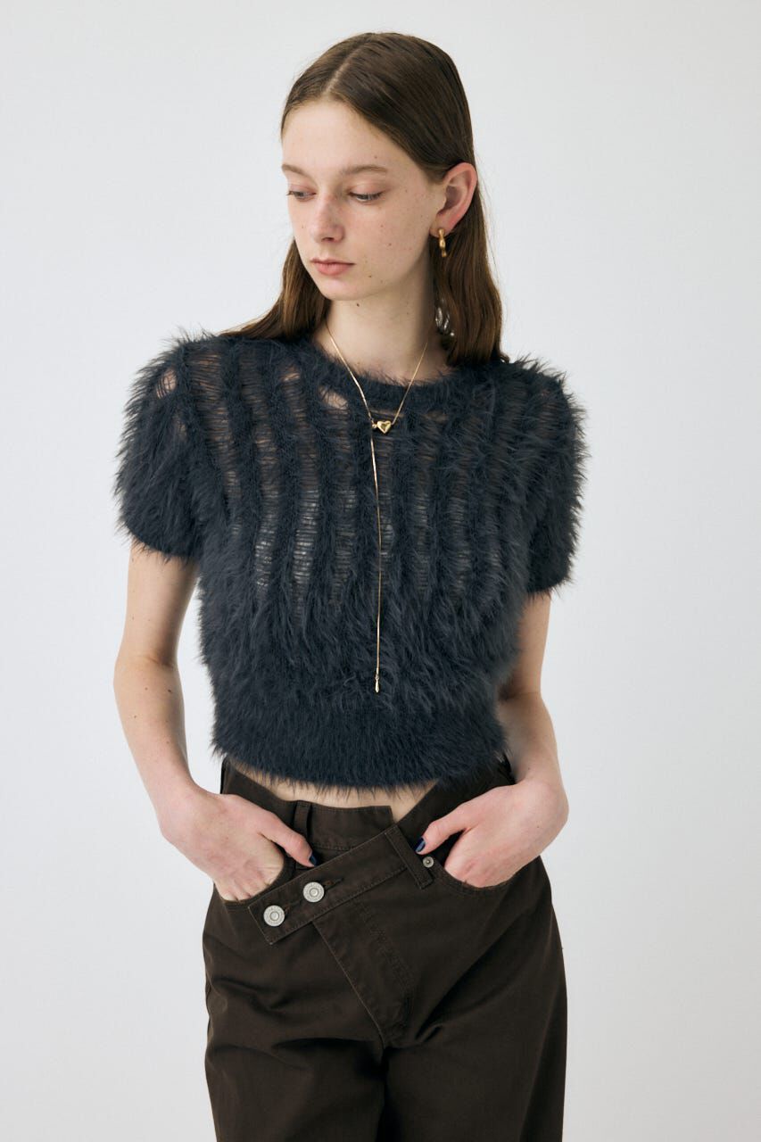 MOUSSY「SHEER SHAGGY ニット」|ニット・セーター|
