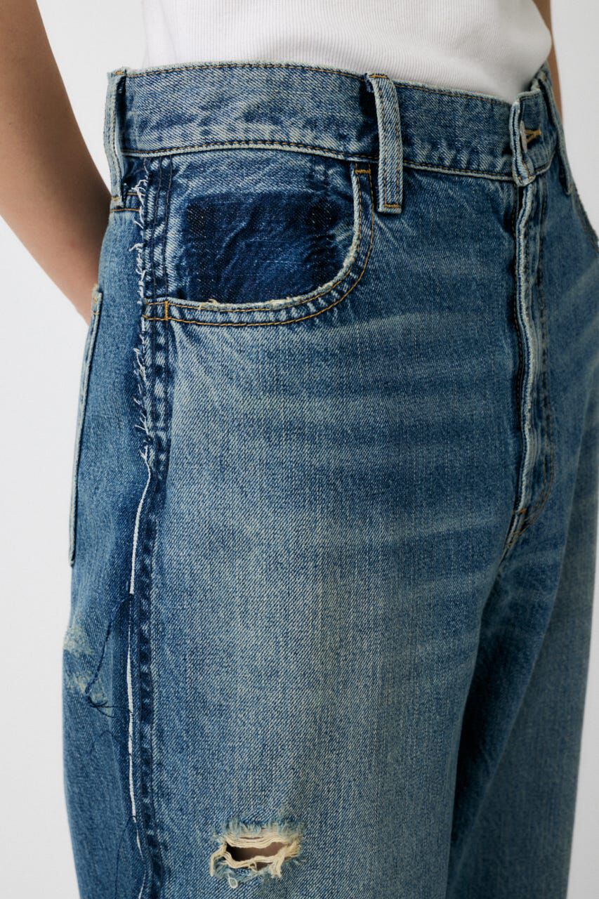 MOUSSY「MIDRISE RIPPED ストレート」|デニム|