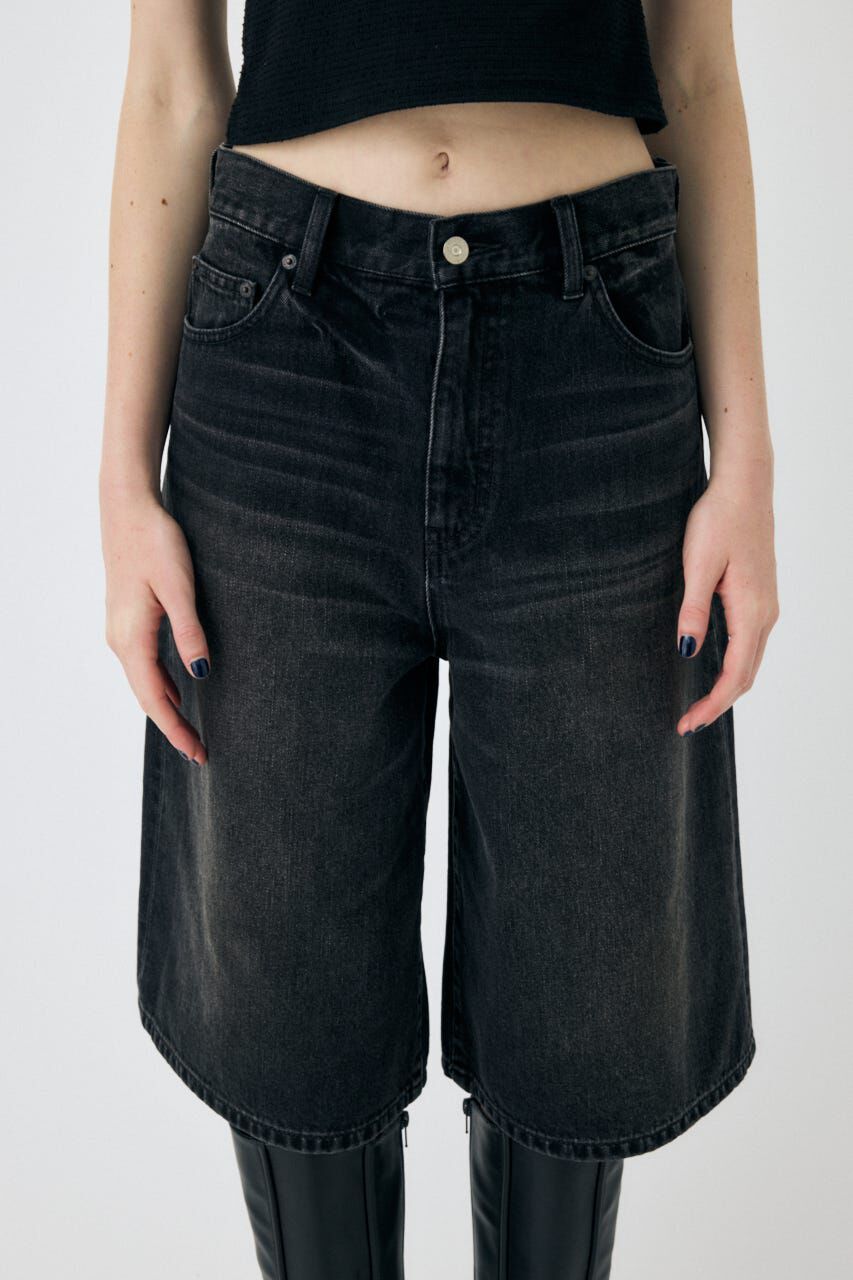 MOUSSY「KNEE LENGTH BERMUDA パンツ」|デニム|BLK
