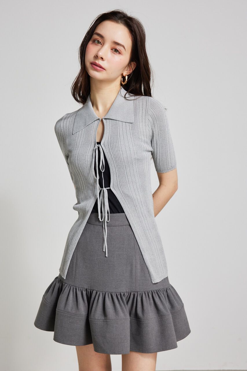 rienda「ヘザーカラーリボンknit TOP」|ニット・セーター|