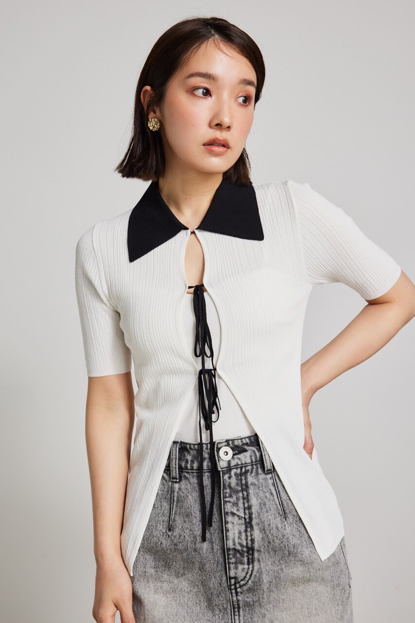 rienda「ヘザーカラーリボンknit TOP」|ニット・セーター|Multi_1