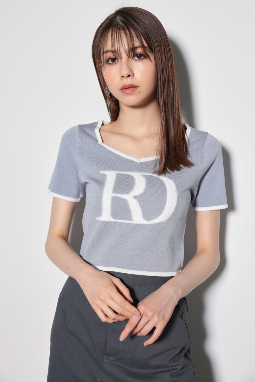 rienda「ビッグＲロゴニットトップス」|ニット・セーター|