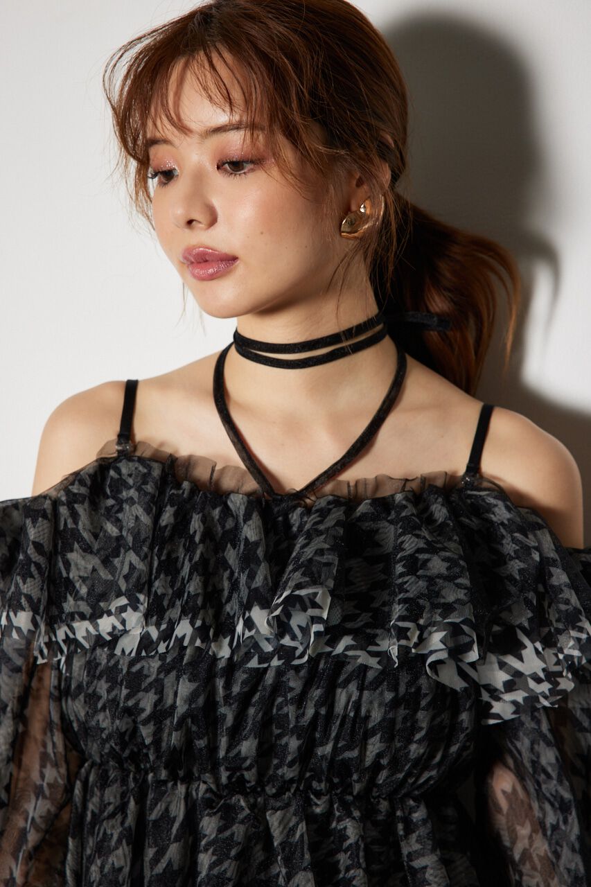 rienda「2WAYギャザーオフショルチュールブラウス」|シャツ・ブラウス|